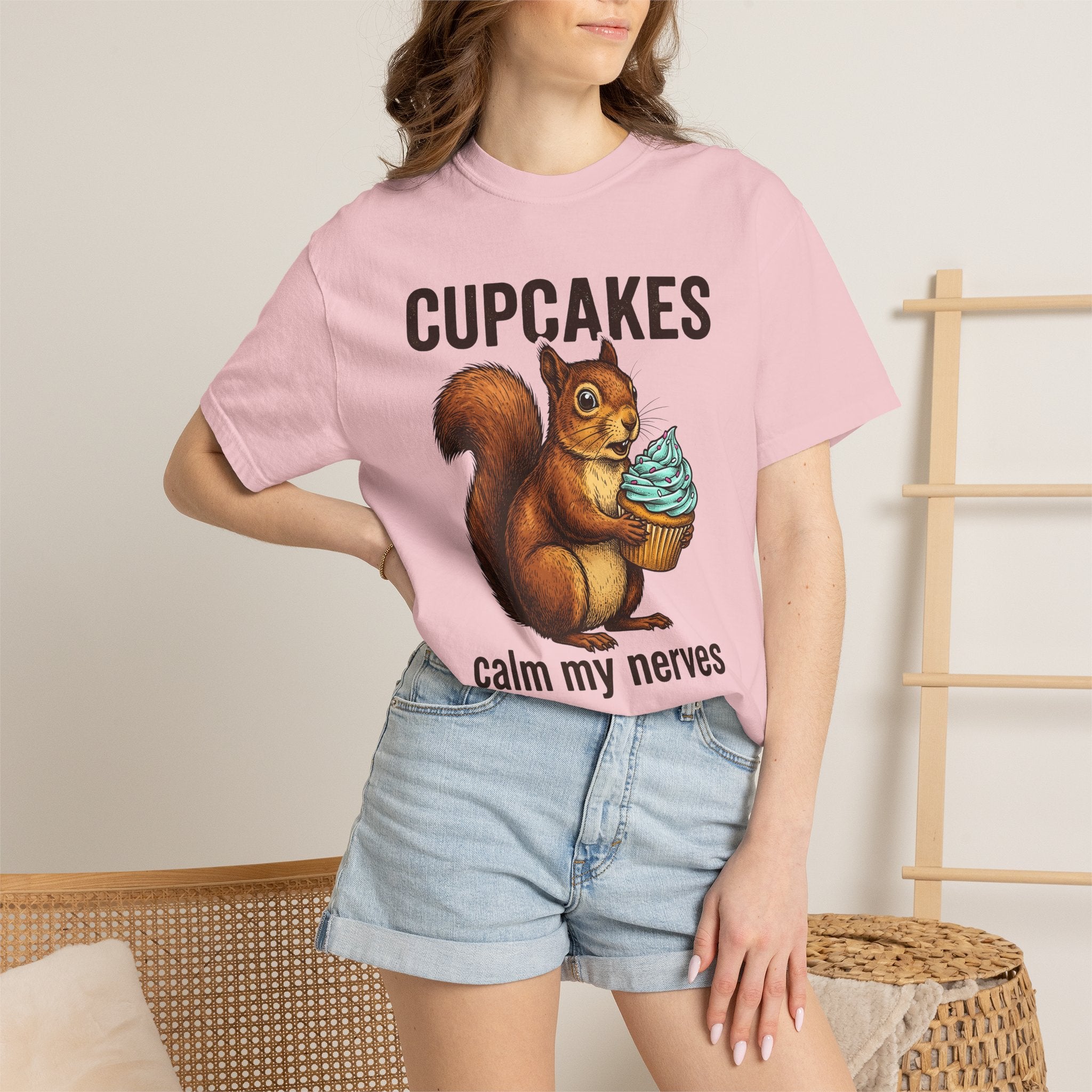 Squirrel Pastry Shirt Desserts Creature Gift Women Hand Drawn Tee Pastry T-Shirt Dessert Fan Illustrated Tshirt Animal Graphic Cartoon
