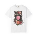 Raccoon Blossoms Shirt Animals Garden Gift Women Rustic Tee Raccoon T-Shirt Wildlife Fan Country Tshirt Gardening Graphic Doodle Chewing Gum