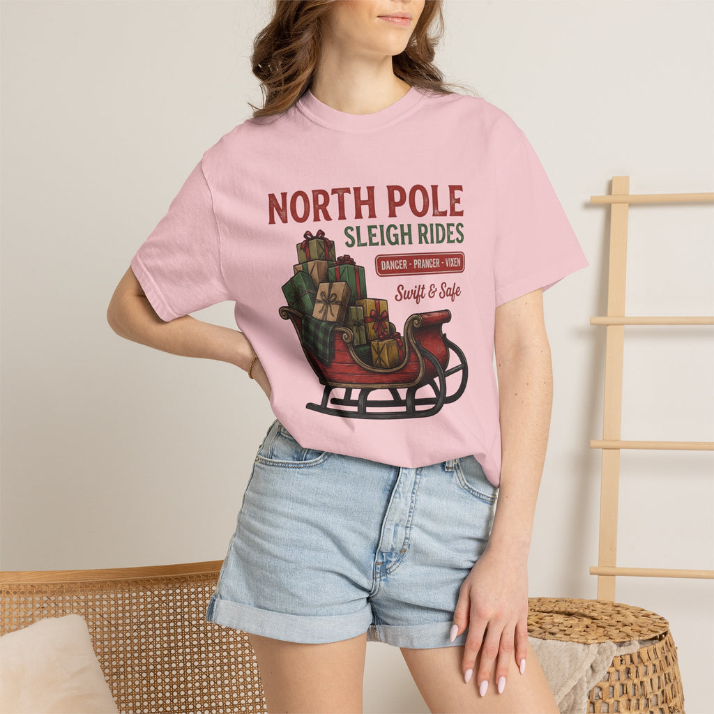 Gift Sleigh Shirt Christmas Festival Gift Women Hand Drawn Tee Sleigh Bell T-Shirt Xmas Fan Holiday Graphic Tshirt Line Art Packages Tshirt