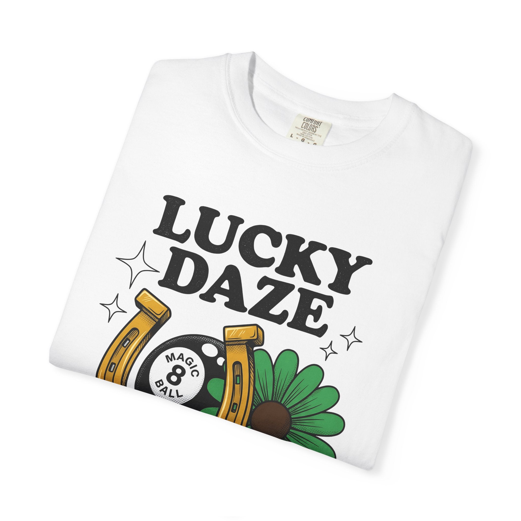 Horseshoe Magic Ball Shirt Holiday Charm Gift Women Retro Tee Lucky Charm T-Shirt Holiday Fan Vintage Tshirt Charm Graphic Classic Shamrock