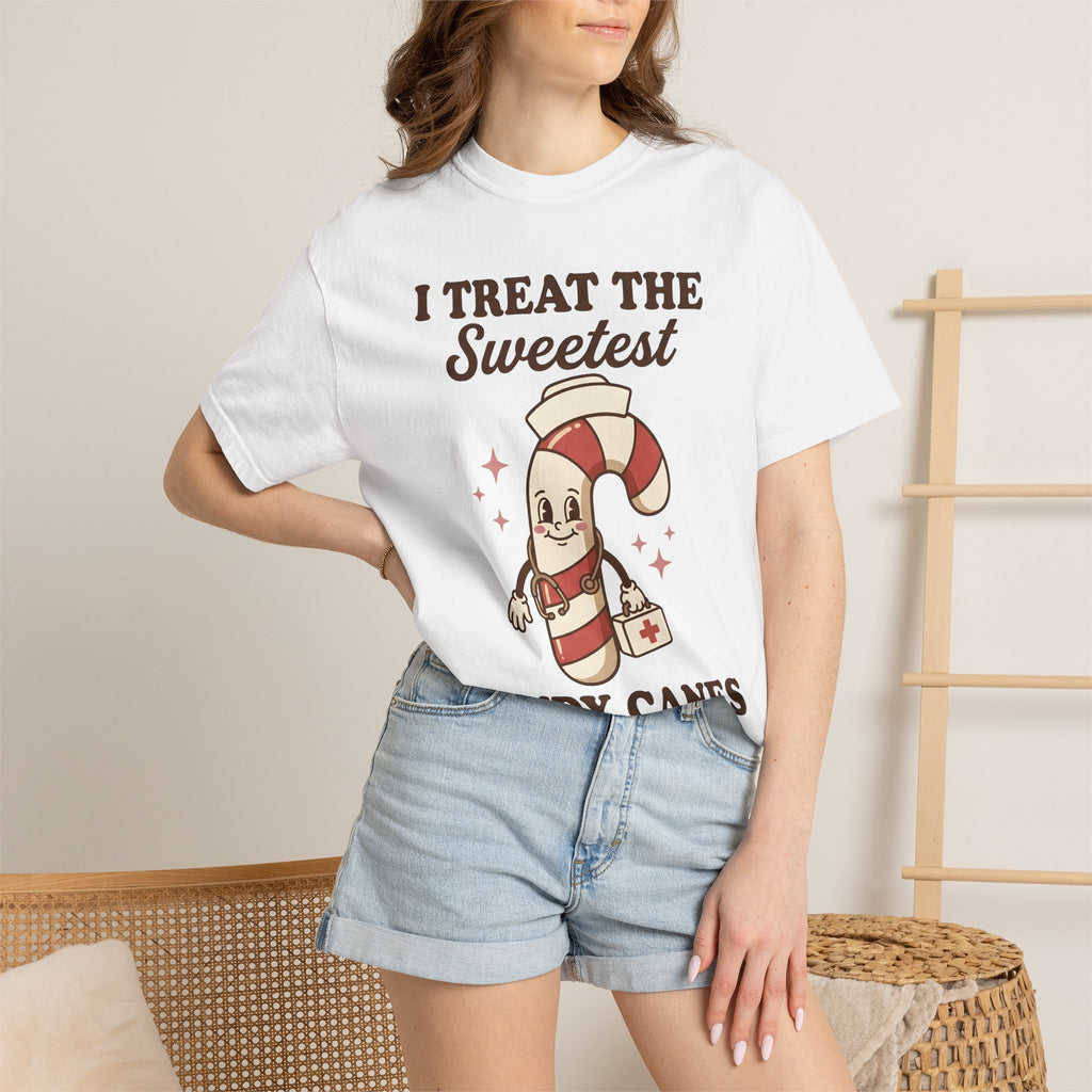 Nurse Candy Cane Shirt Christmas Hospital Gift Women Cute Tee Registered Nurse T-Shirt Xmas Fan Nurse Practitioner Tshirt Medical Center