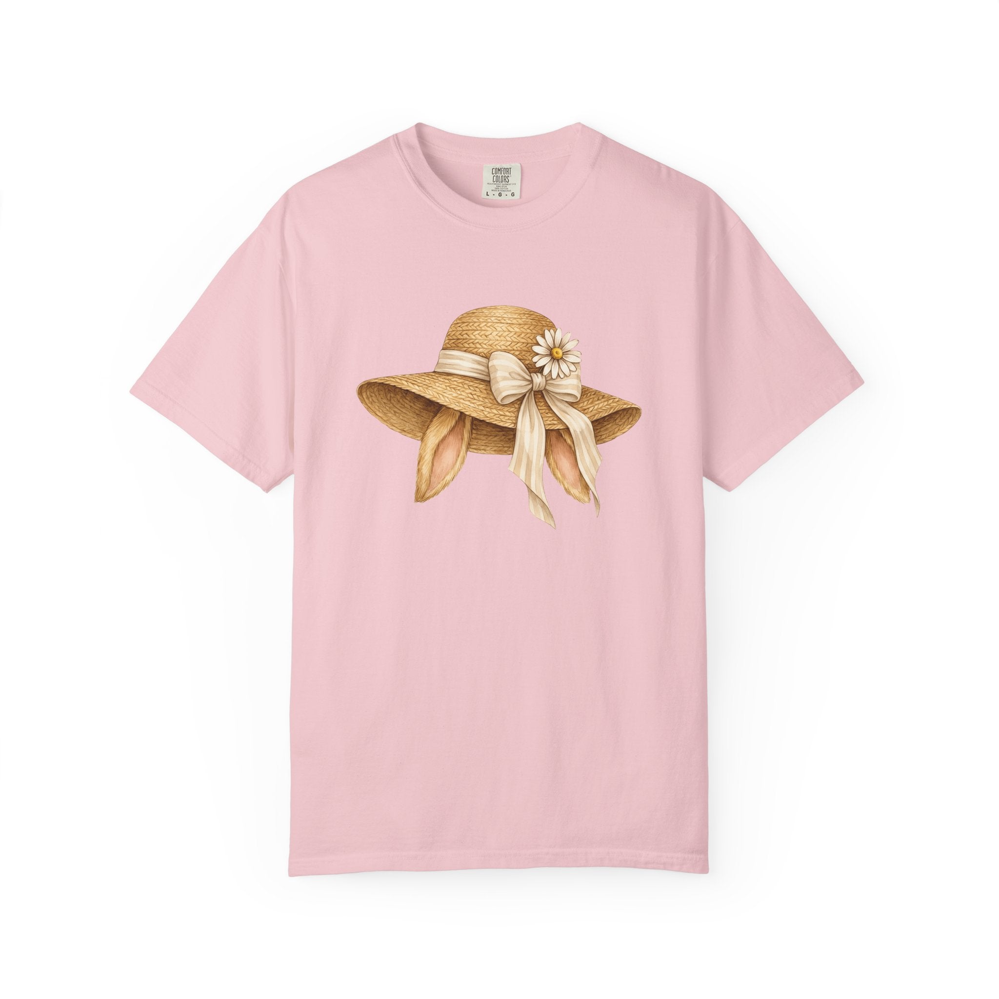 Bunny Hat Shirt Easter Spring Gift Women Watercolor Tee Bunny T-Shirt Easter Fan Easter Egg Tshirt Floral Graphic Vintage Daisy Tshirt
