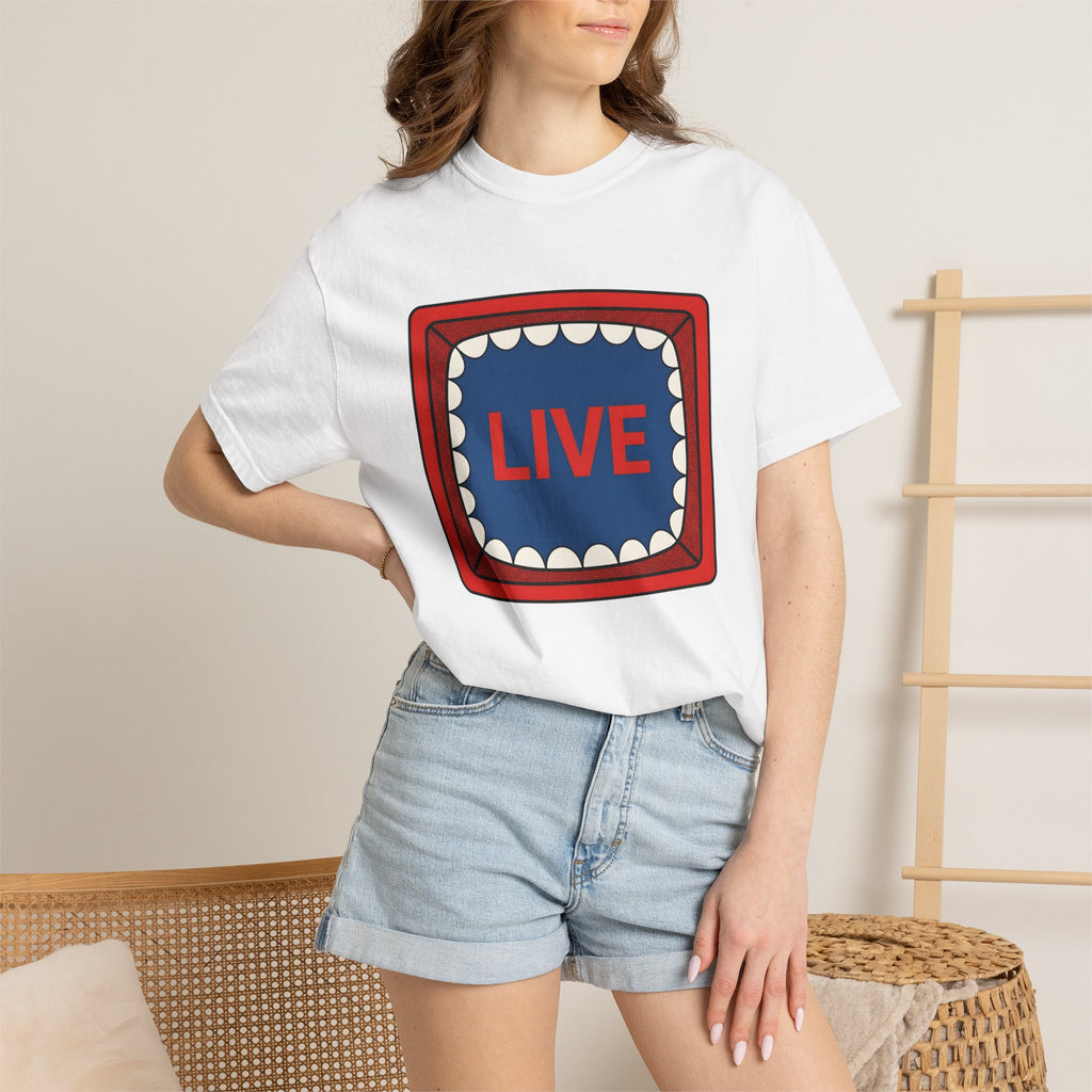 Vintage Television Shirt Retro Jokes Gift Women Comic Art Tee Old Tv T-Shirt Retro Enthusiast Cartoon Tshirt Humor Graphic Joke Design