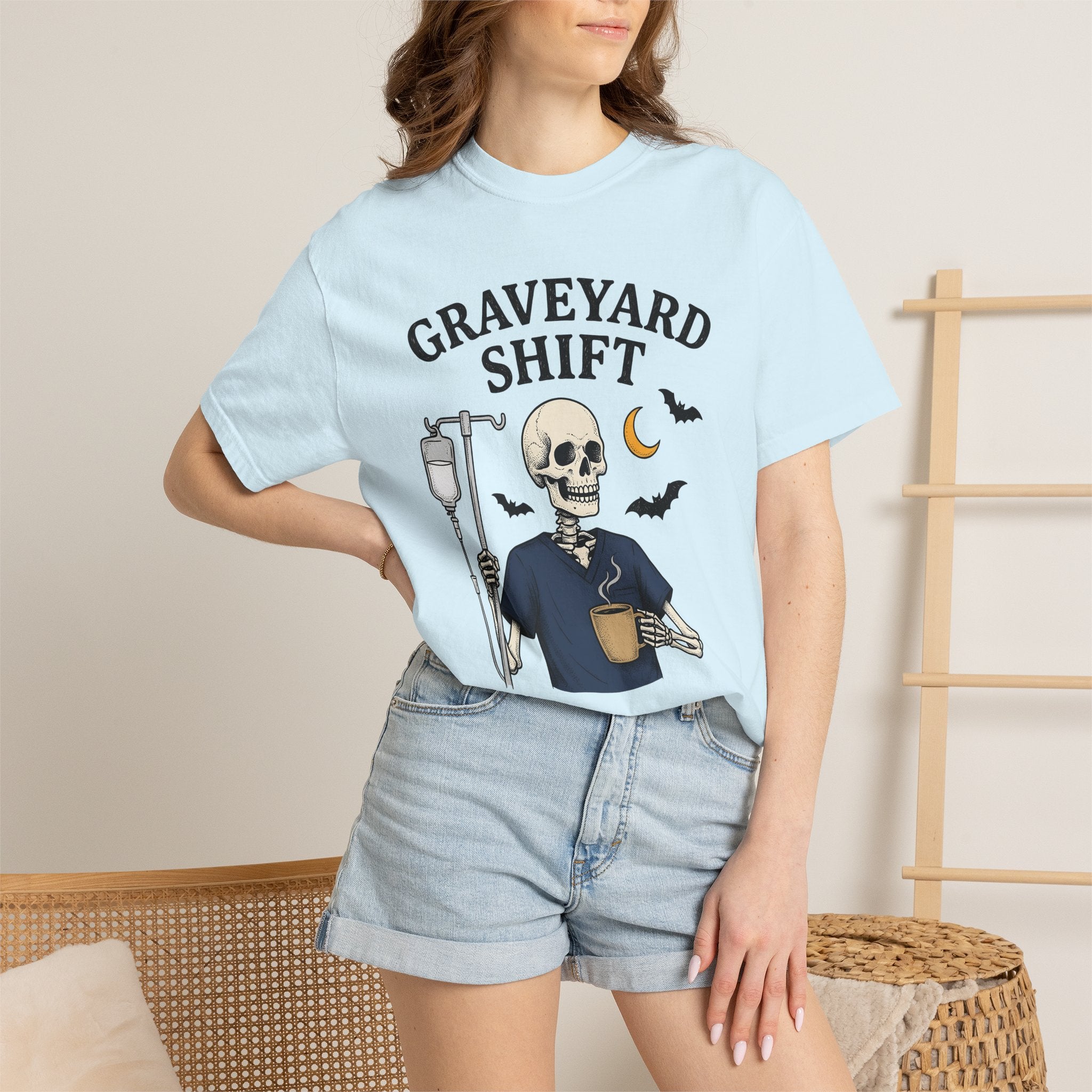 Skeleton Nurse Shirt Nurses Halloween Gift Women Cartoon Tee Bone T-Shirt Nursing Enthusiast Comic Tshirt Spooky Graphic Retro Coffee Mug