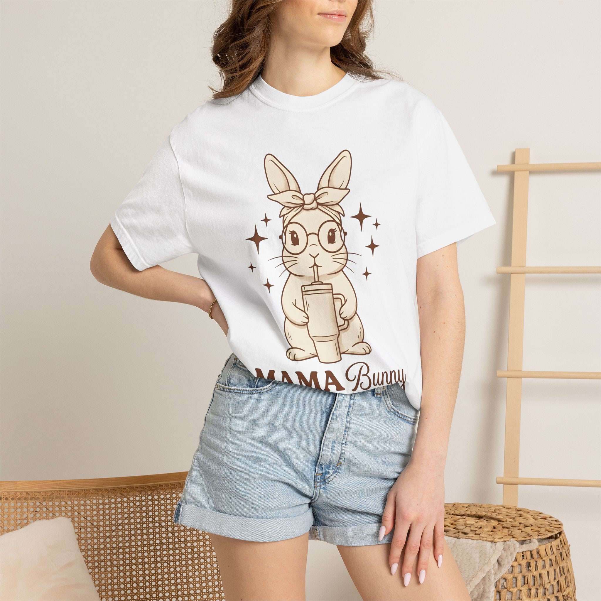 Bunny Spectacles Shirt Cottagecore Motherhood Gift Women Line Art Tee Glasses T-Shirt Homebody Fan Hand Drawn Tshirt Mother Graphic Cartoon