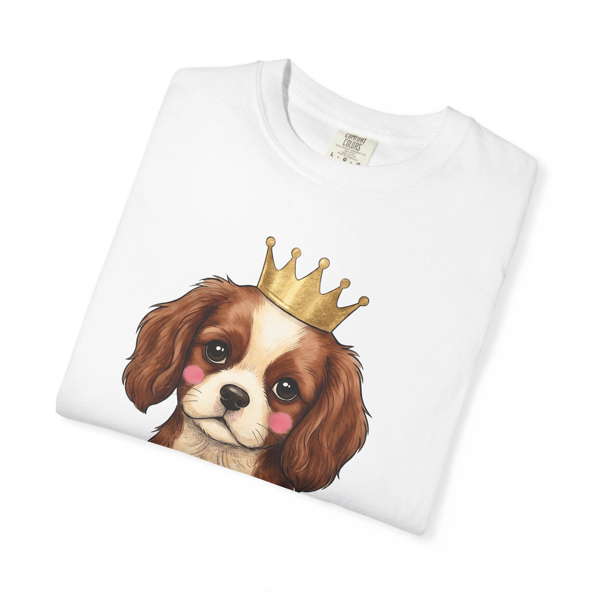 Adorable Puppy Shirt Animals Royalty Gift Women Sketch Tee Puppy T-Shirt Pet Fan Dog Tshirt King Graphic Cartoon Tiara Tshirt