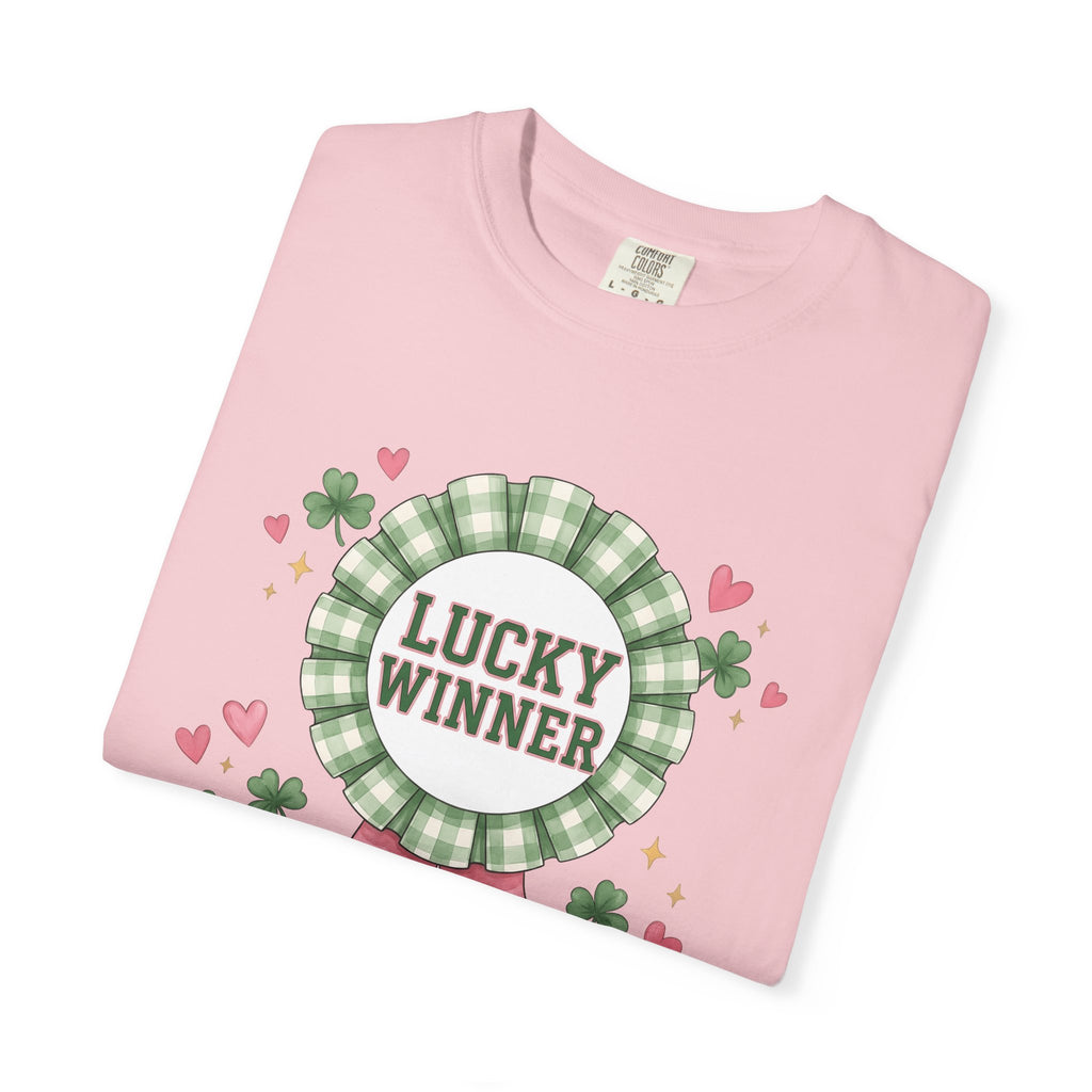 Prize Ribbon Shirt St Patrick's Day Charm Gift Women Hand Painted Tee Rosette T-Shirt Lucky Fan Hand Drawn Tshirt Allure Graphic Retro