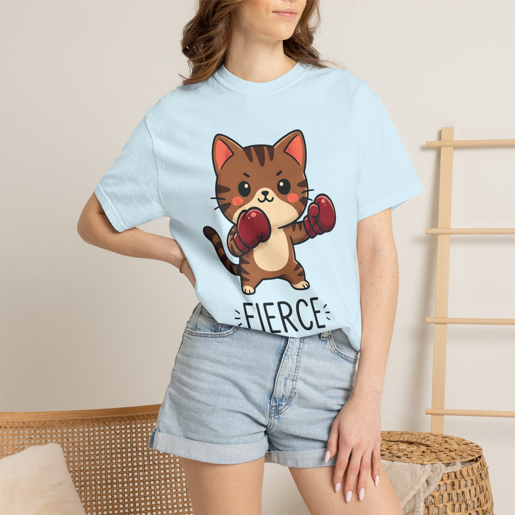 Boxing Kitty Shirt Cat Wildlife Gift Women Charming Tee Boxing Cat T-Shirt Cat Fan Feline Graphic Tshirt Animal Illustration Animation