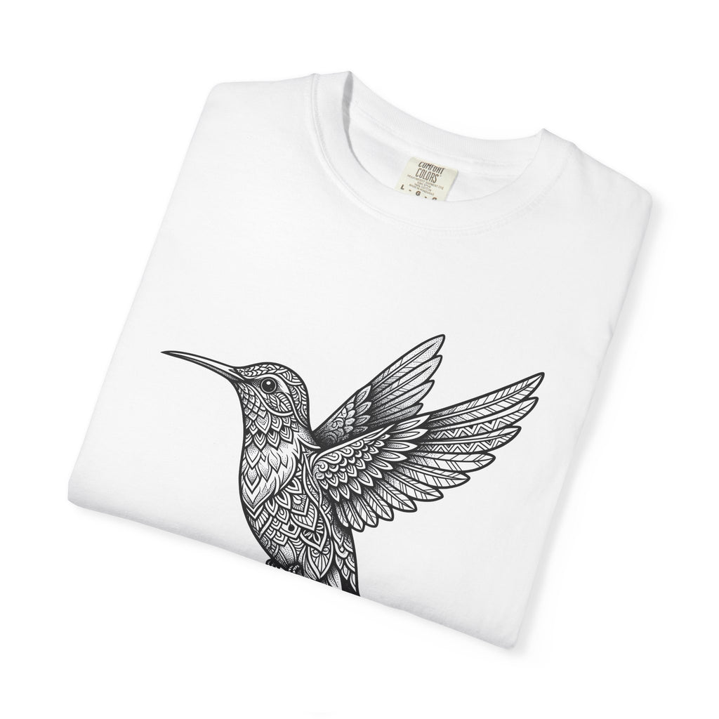 Hummingbird Graphic Shirt Boho Chic Nature Gift Women Mandala Tee Hummingbirds T-Shirt Bohemian Fan Sacred Tshirt Wildlife Graphic Hand