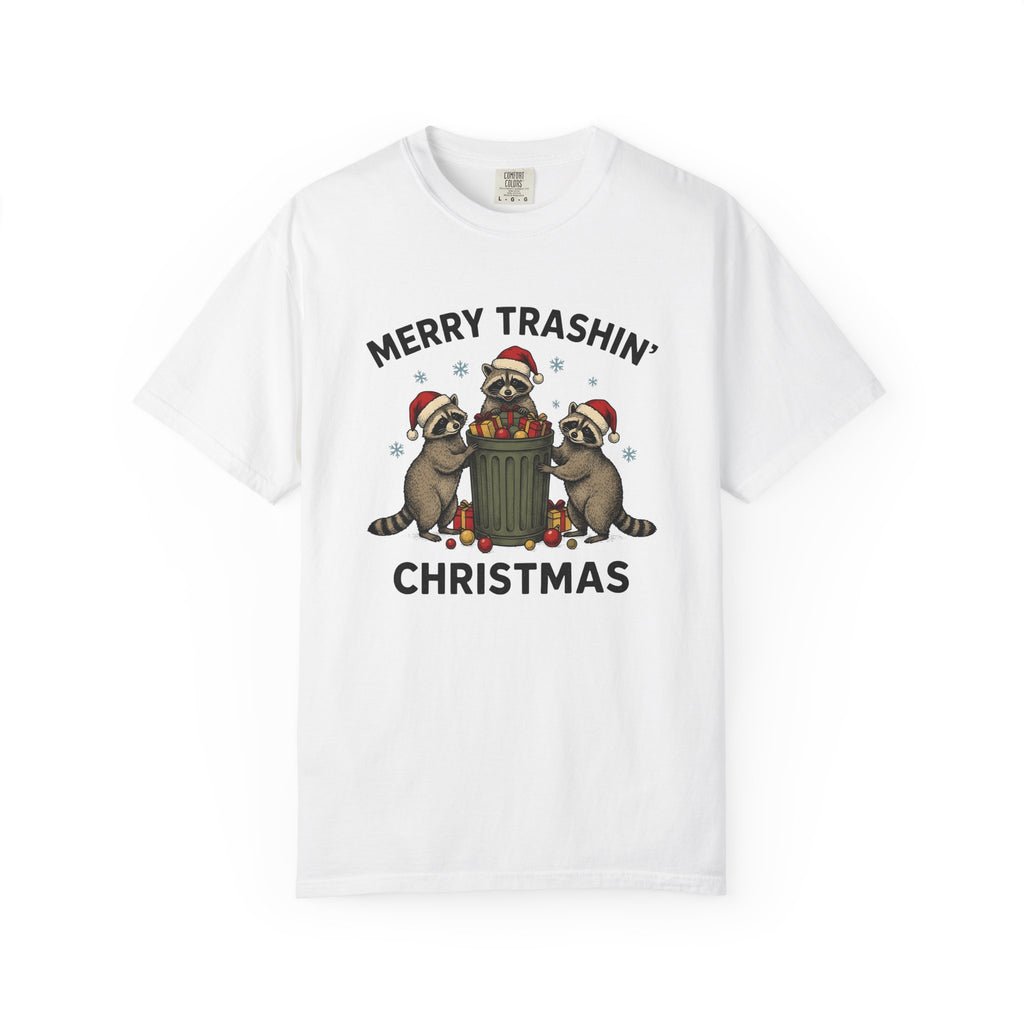 Raccoon Xmas Hats Shirt Christmas Critters Gift Women Old School Tee Trash Panda T-Shirt Xmas Fan Vintage Tshirt Animal Graphic Outline