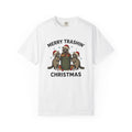 Raccoon Xmas Hats Shirt Christmas Critters Gift Women Old School Tee Trash Panda T-Shirt Xmas Fan Vintage Tshirt Animal Graphic Outline