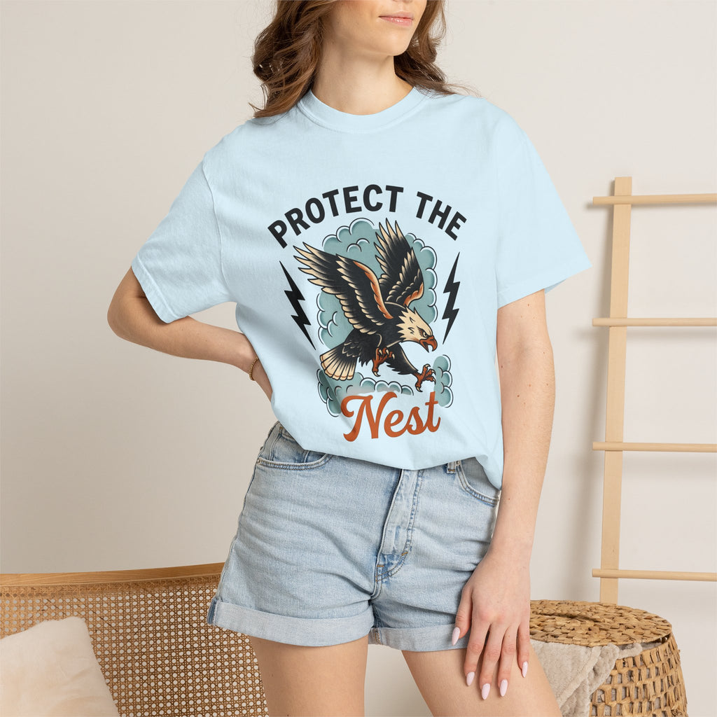 Bald Eagle Shirt Moms Kinship Gift Women Cartoon Tee Eagle T-Shirt Mom Fan Eagle Tshirt Bonding Graphic Minimalist Lightning Bolt Tshirt