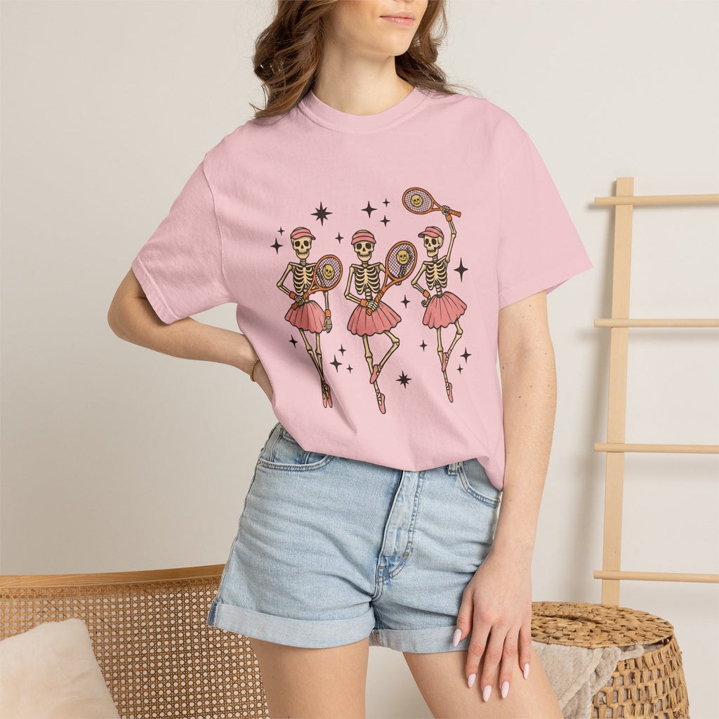 Bone Ballet Dancers Shirt Sports Spooky Gift Women Graphic Tee Skeleton T-Shirt Athlete Fan Graphic Tshirt Horror Illustration Classic