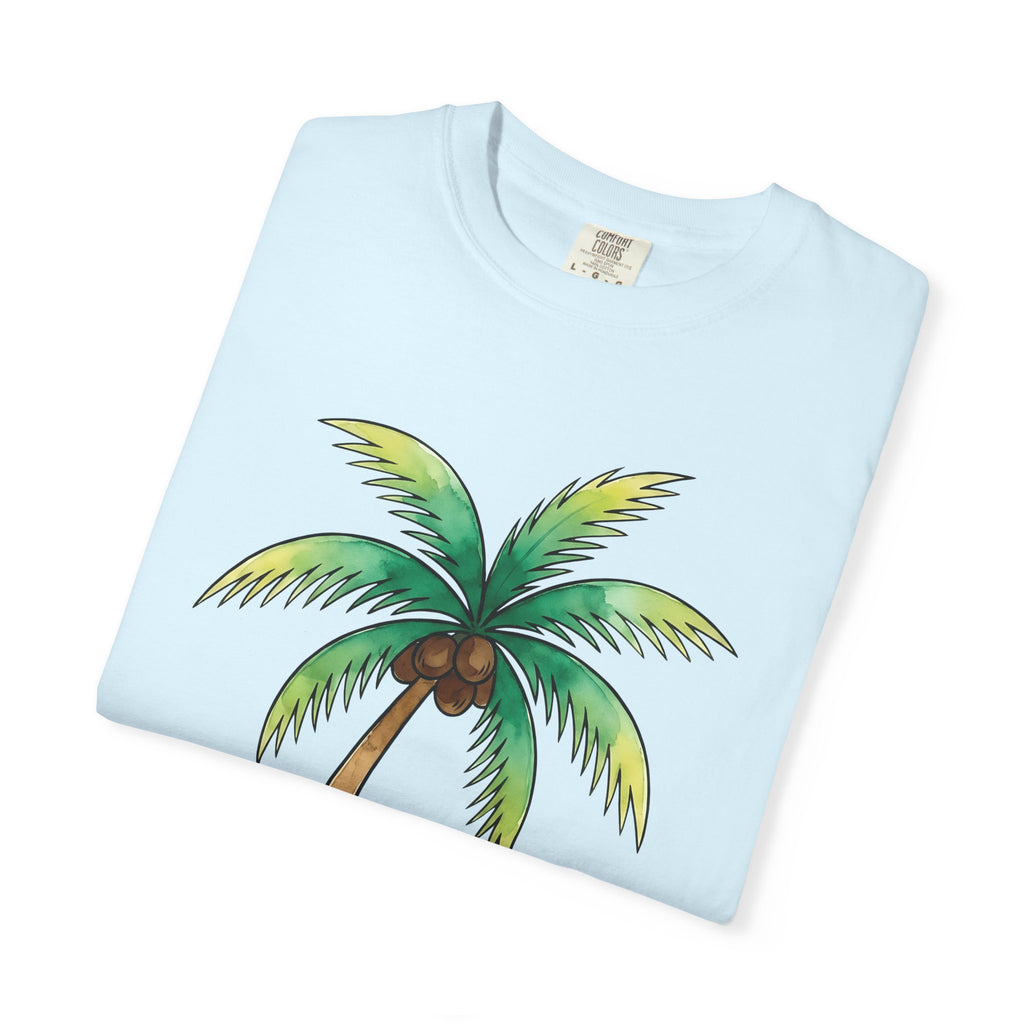 Palm Leaf Shirt Tropical Beach Gift Women Watercolor Tee Frond T-Shirt Island Fan Watercolour Tshirt Coastal Graphic Sketch Coconut Fruit
