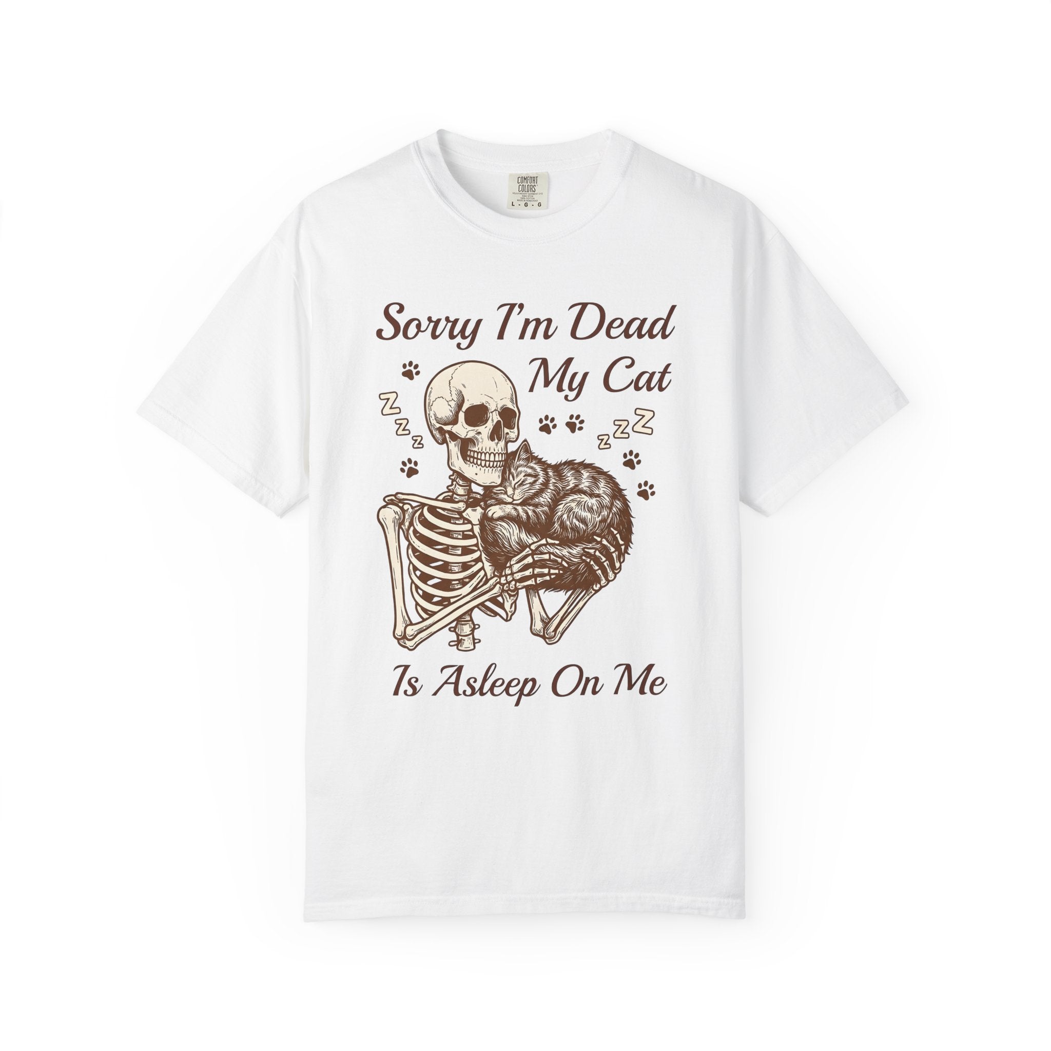 Bone Cat Shirt Cat Comedy Gift Women Rustic Tee Skeleton T-Shirt Feline Fan Vintage Tshirt Humor Graphic Line Art Cat Tracks Tshirt