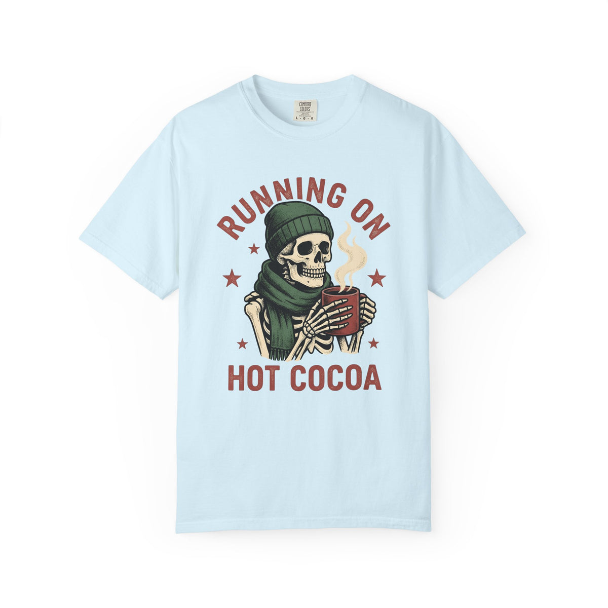 Skeleton Hot Cocoa Shirt Christmas Humor Unisex Gift Vintage Tee Hot Chocolate