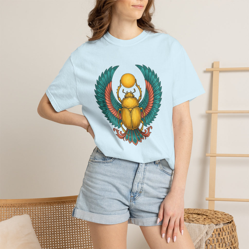 Scarab Bug Design Shirt Boho Chic Supernatural Gift Women Folk Tee Beetle T-Shirt Bohemian Fan Naive Tshirt Occult Graphic Primitive