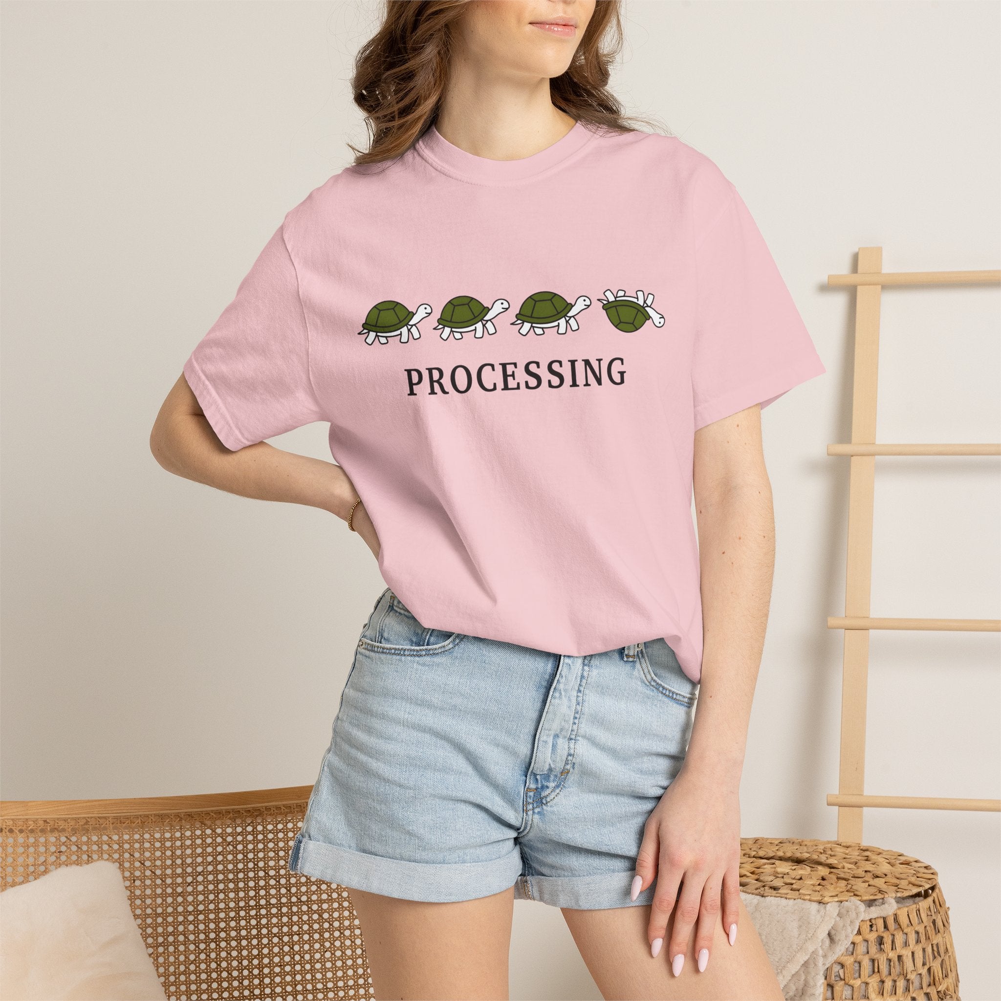 Turtle Illustration Shirt Funny Wildlife Gift Women Comic Tee Torso T-Shirt Humor Fan Cartoon Tshirt Wildlife Graphic Simple Joke Tshirt