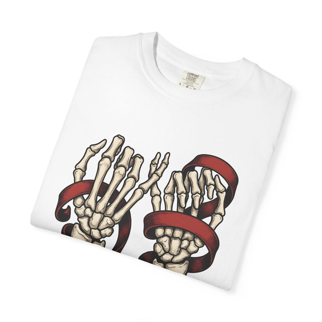 Skeleton Hands Shirt St. Valentine's Day Gothic Gift Women Tattoo Tee Bony Fingers T-Shirt Valentine Fan Traditional Tshirt Dark Graphic