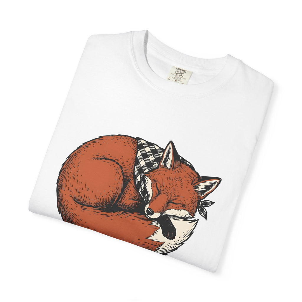 Resting Fox Shirt Fox Nature Gift Women Line Art Tee Fox T-Shirt Fox Fan Minimalist Tshirt Wildlife Graphic Cartoon Kerchief Tshirt