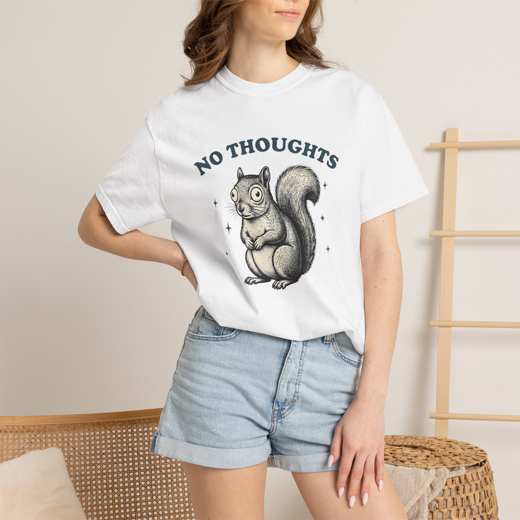 Squirrel Art Shirt Animals Joke Gift Women Classic Tee Squirrel T-Shirt Animal Fan Rodent Tshirt Prank Graphic Doodle Star Symbols Tshirt