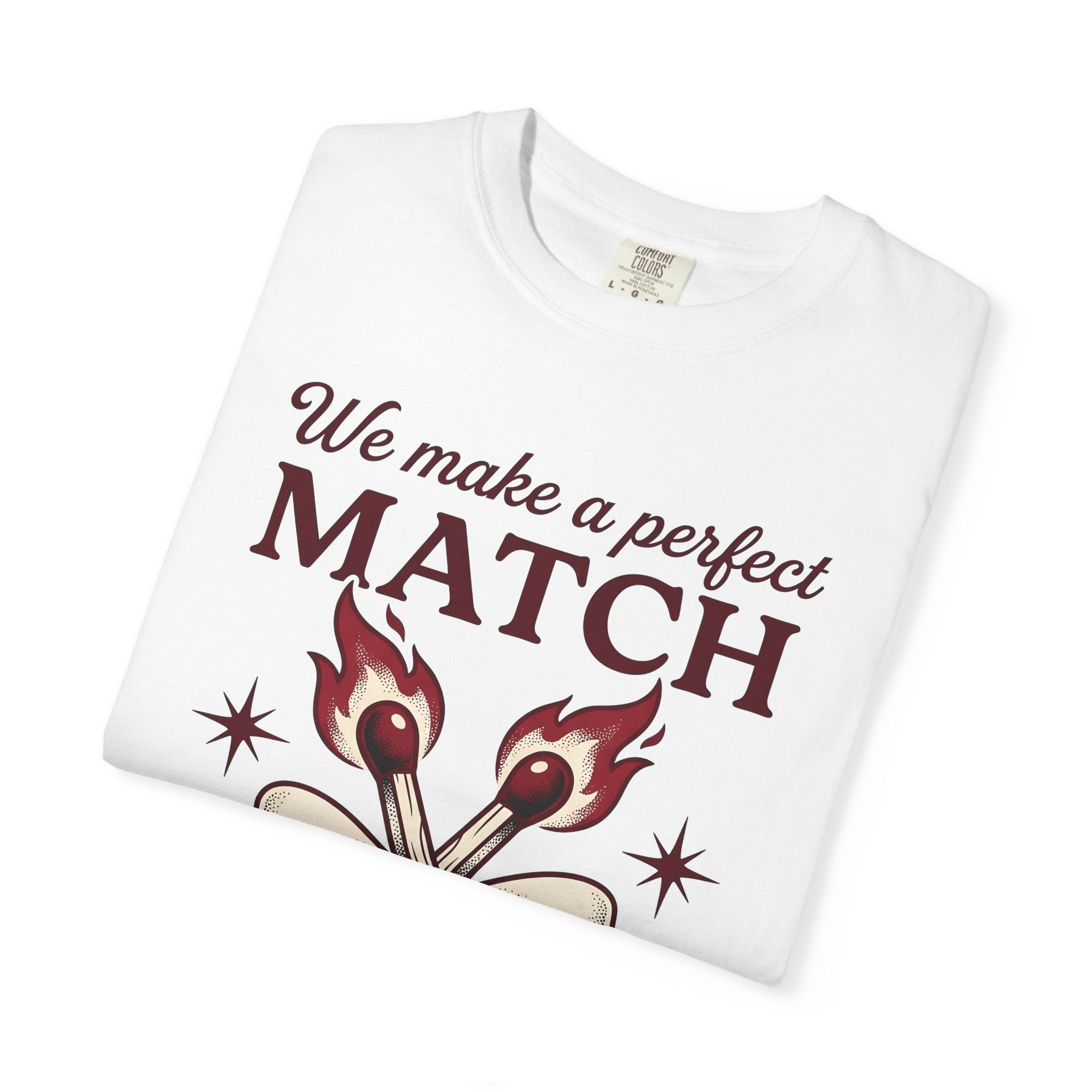 Burning Match Bow Shirt St. Valentine's Day Relationship Gift Women Traditional Tattoo Tee Matchstick T-Shirt Valentine Fan Classic Tattoo