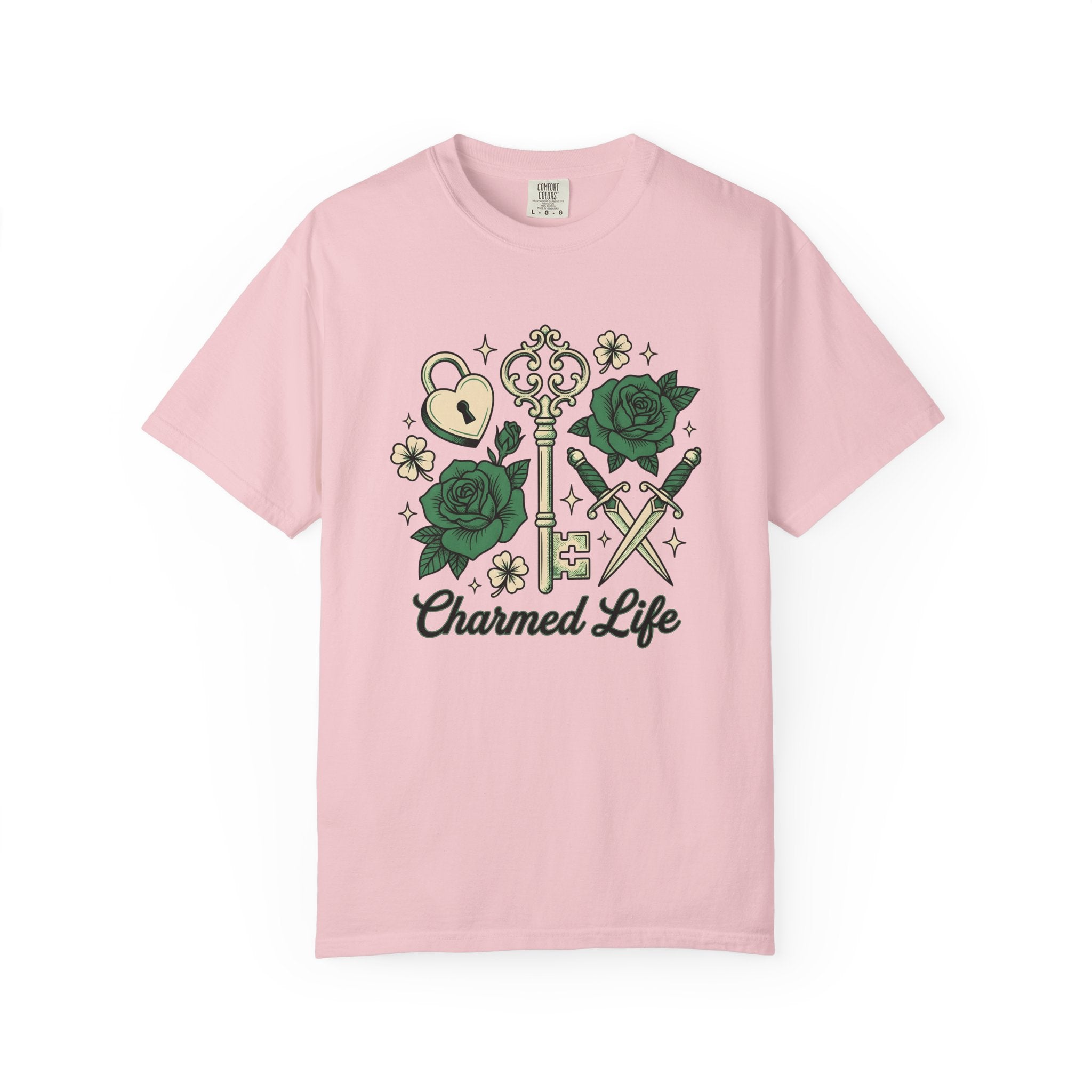 Classic Key Roses Shirt St Patricks Day Prosperity Gift Women Vintage Tee Floral Keys T-Shirt Luck Enthusiast Retro Tshirt Abundance Graphic