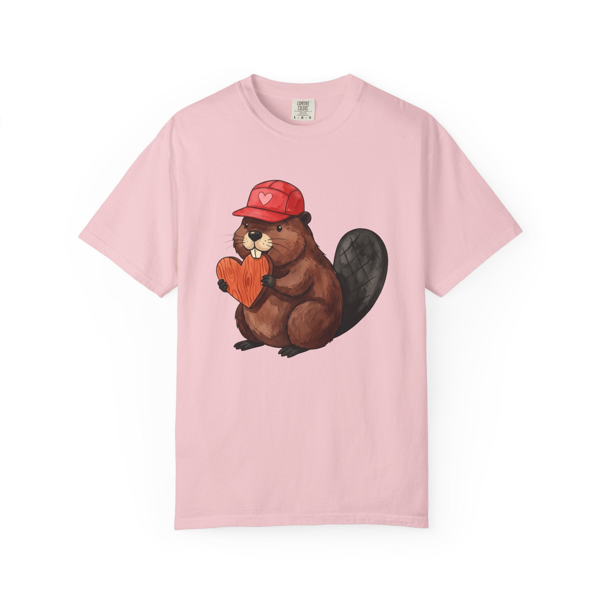 Beaver Shirt Valentine Fauna Gift Women Sweet Tee Dam T-Shirt Cupid Fan Cute Tshirt Wildlife Graphic Animation Heart Shape Tshirt