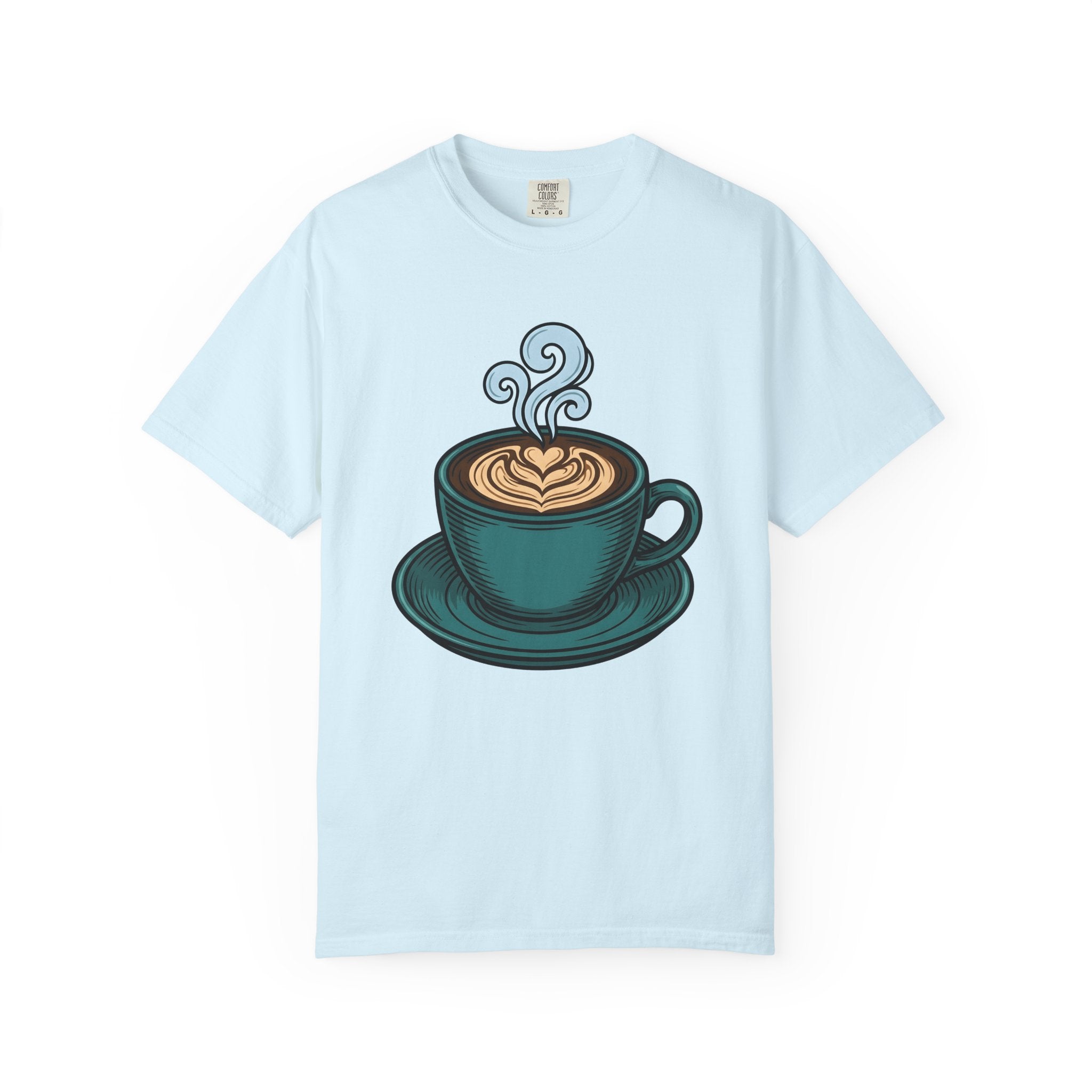 Coffee Cup Shirt Coffee Foodie Gift Women Hand Drawn Tee Mug T-Shirt Coffee Fan Coffee Cup Illustration Design Vintage Latte Art Tshirt