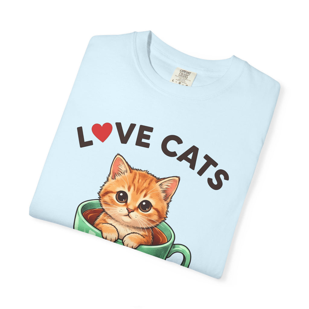 Kitty Teacup Shirt Cat Infusion Gift Women Playful Tee Cat Mug T-Shirt Cat Fan Feline Tshirt Infusion Design Nostalgic Heart Icon Tshirt