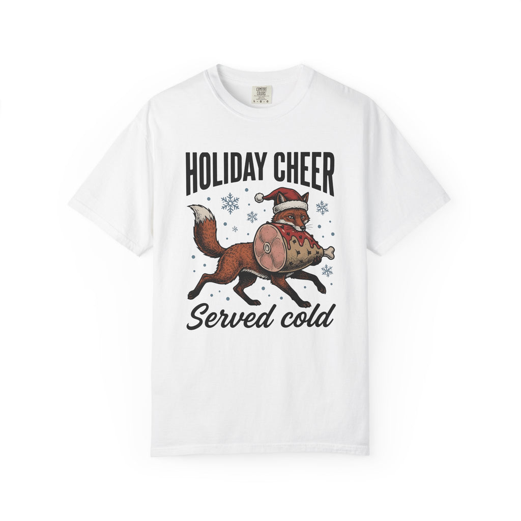 Fox Christmas Hat Shirt Christmas Wildlife Gift Women Retro Tee Fox T-Shirt Xmas Fan Vintage Tshirt Animal Graphic Sketch Snow Tshirt