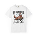 Fox Christmas Hat Shirt Christmas Wildlife Gift Women Retro Tee Fox T-Shirt Xmas Fan Vintage Tshirt Animal Graphic Sketch Snow Tshirt
