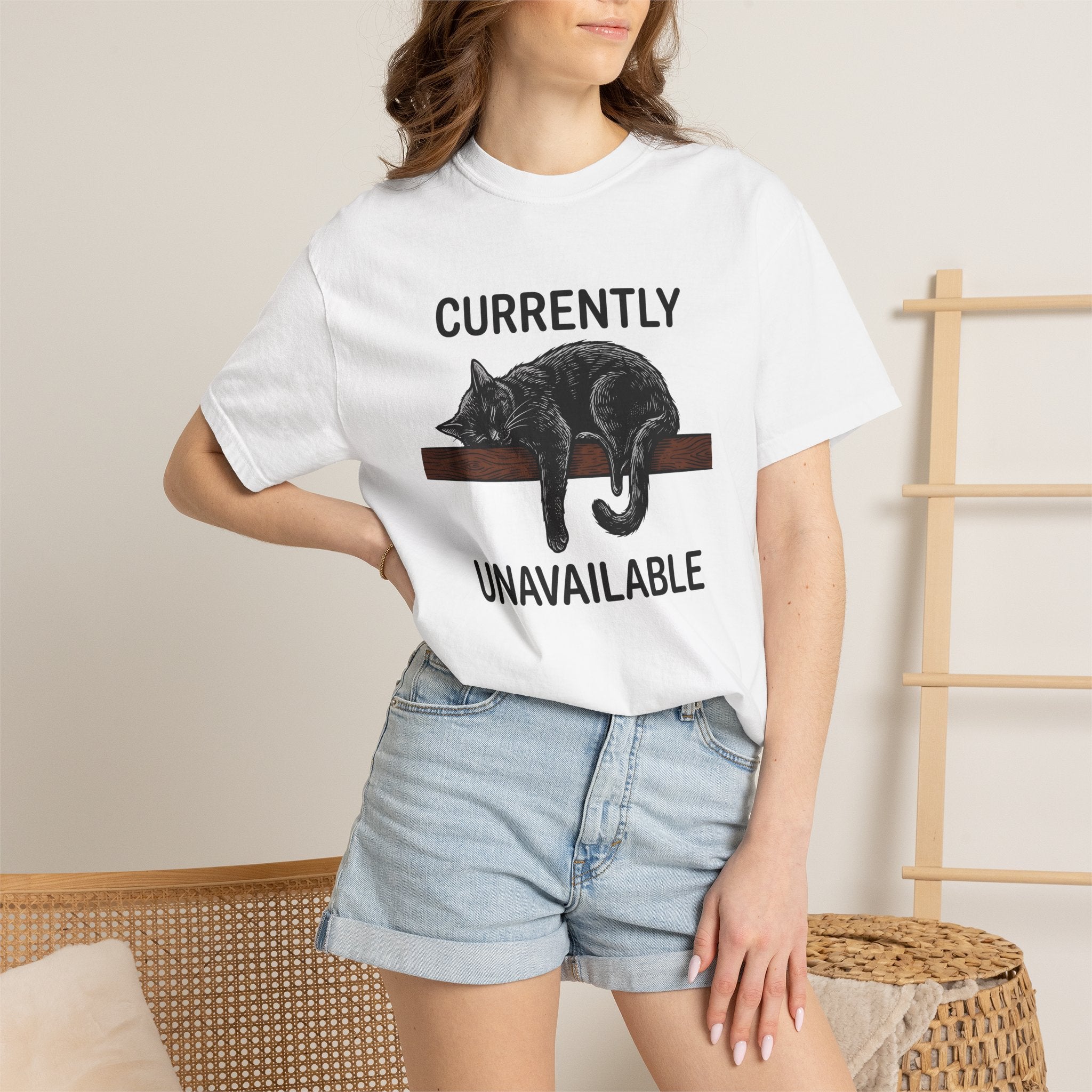 Sleeping Cat Shirt Cat Humor Gift Women Hand Drawn Tee Kitten T-Shirt Cat Fan Feline Tshirt Funny Graphic Vintage Wood Plank Tshirt