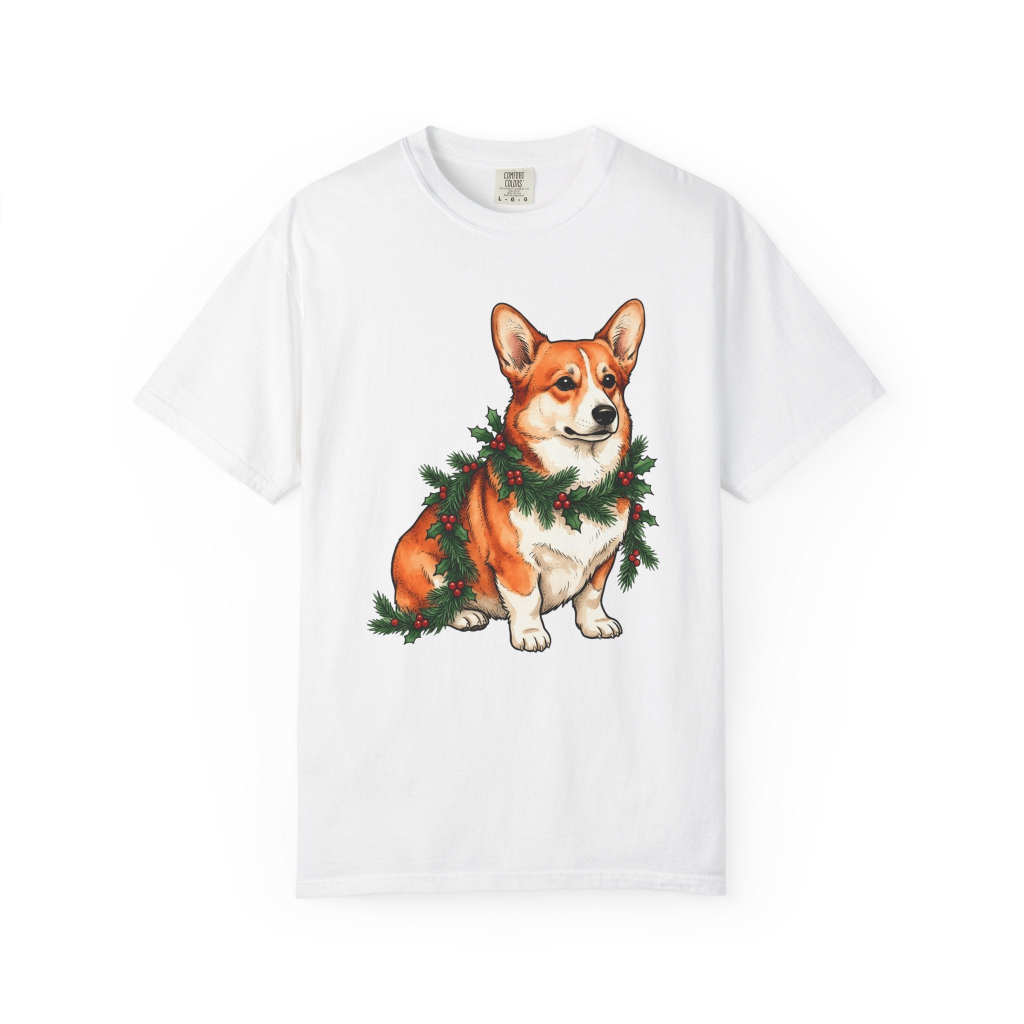 Corgi Shirt Christmas Puppy Gift Women Illustration Tee Pembroke Welsh Corgi T-Shirt Xmas Fan Holiday Tshirt Dog Graphic Doodle Christmas