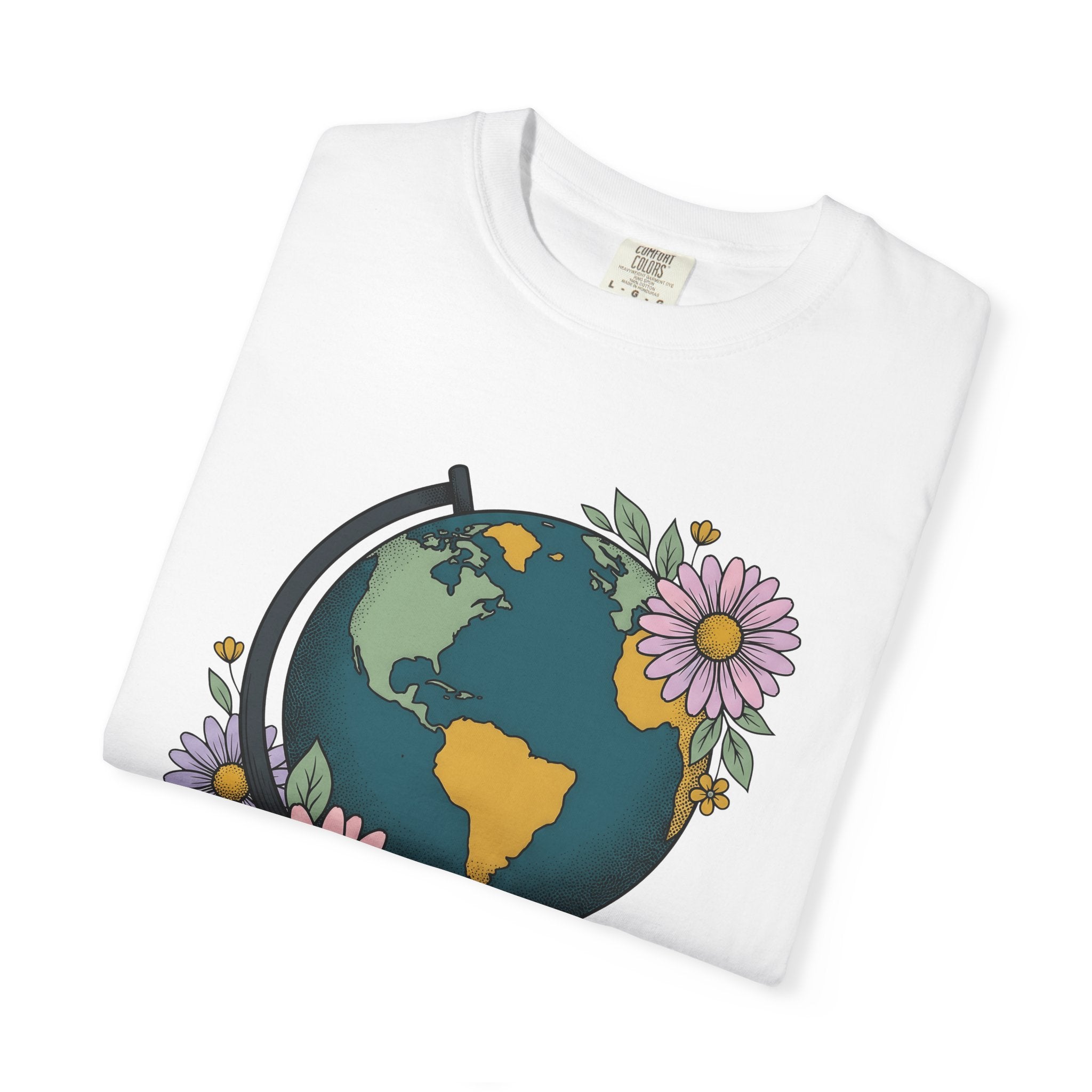 Earth Blooms Shirt Teacher Adventure Gift Women Folk Tee Floral T-Shirt Educator Enthusiast Bohemian Tshirt Explorer Graphic Rustic