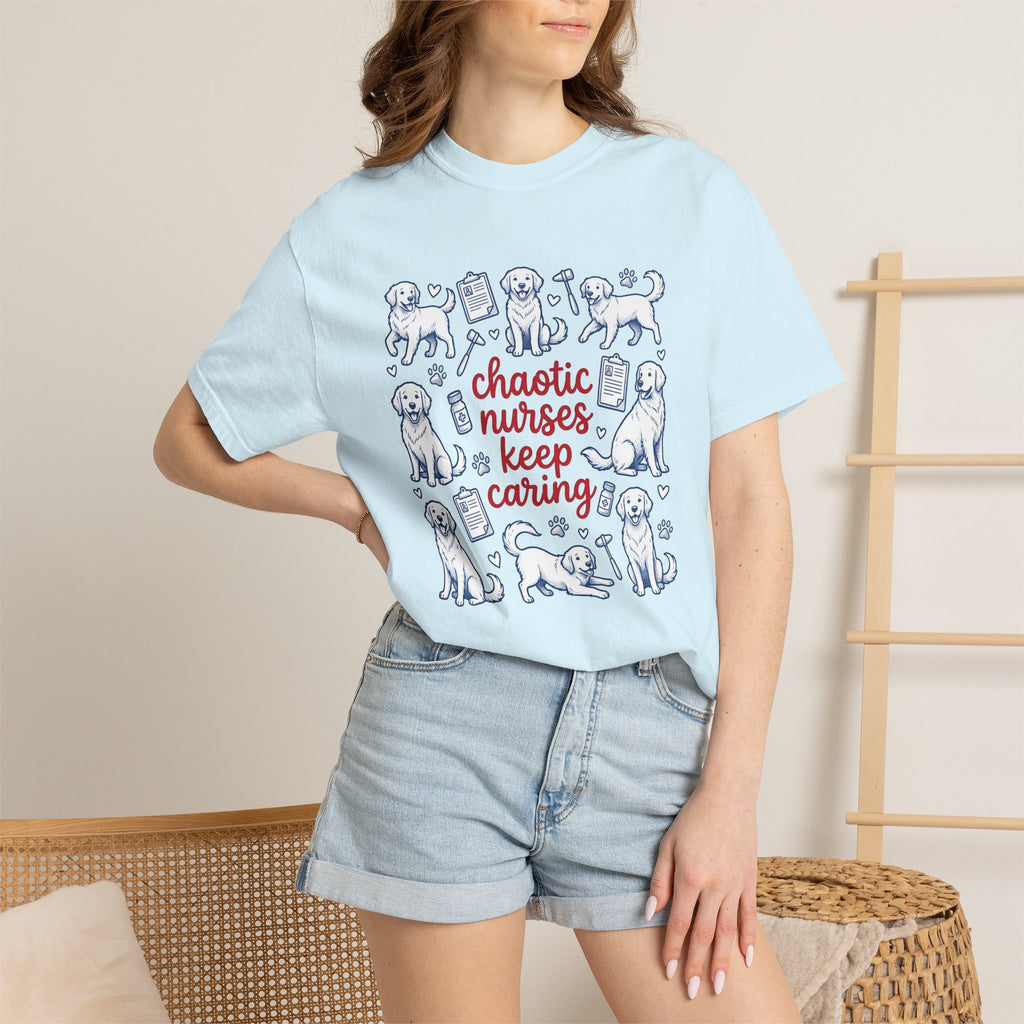 Golden Retrievers Shirt Nurses Canine Gift Women Doodle Tee Retriever T-Shirt Nurse Enthusiast Cartoon Tshirt Dog Graphic Classic Health