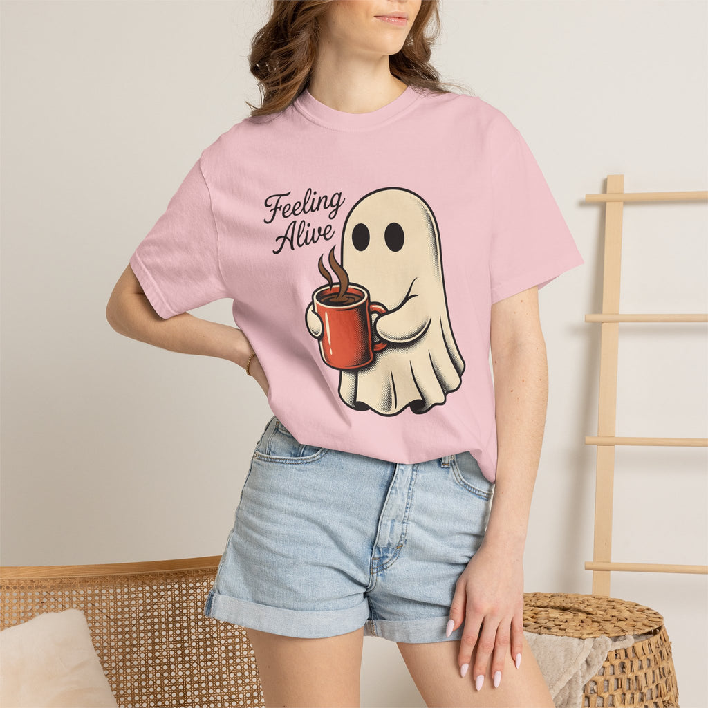 Spooky Coffee Shirt Halloween Espresso Gift Women Comic Tee Creepy Coffee T-Shirt Halloween Fan Coffee Tshirt Coffee Graphic Vintage Cup