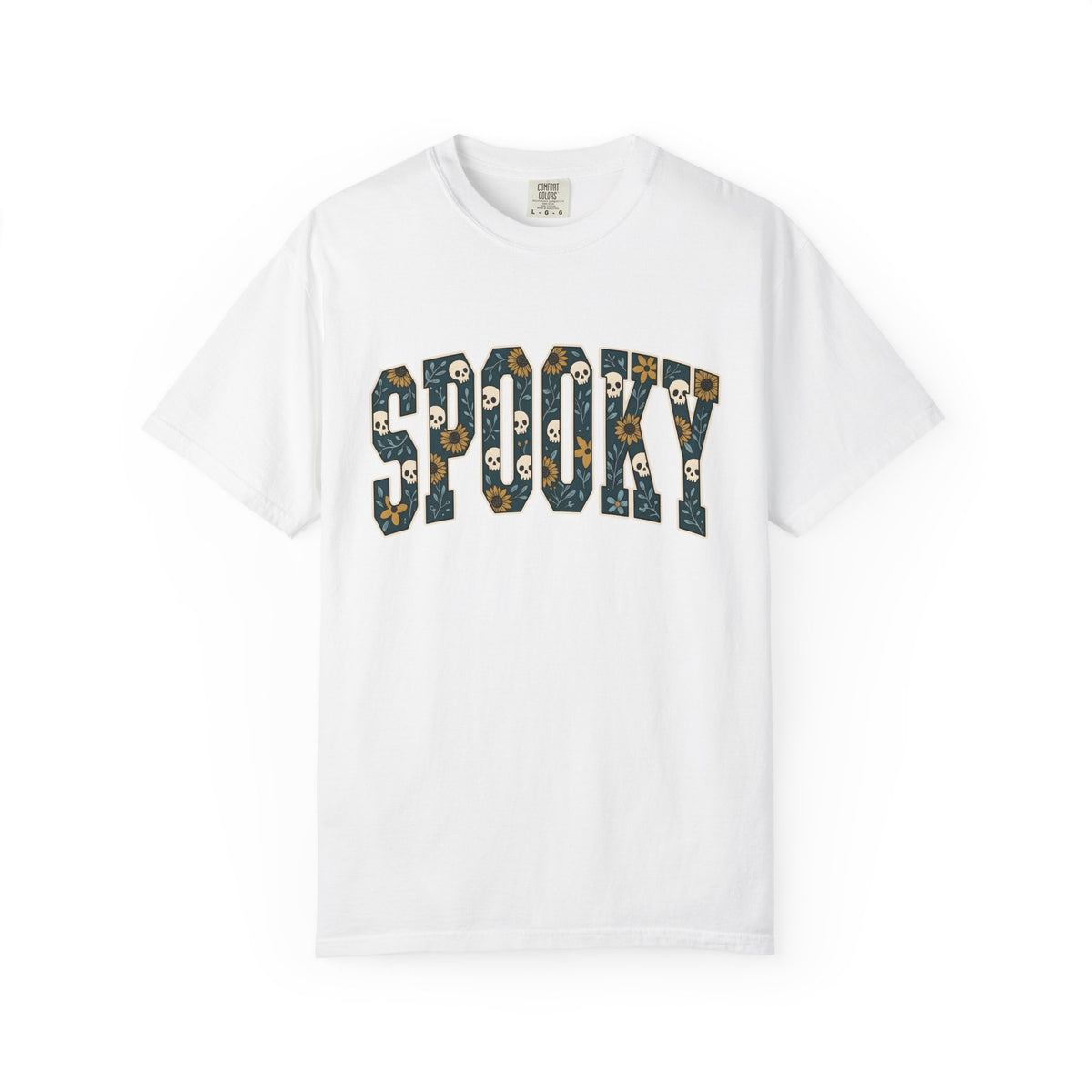 Skull Floral Shirt Halloween Gothic Unisex Gift Bold Tee Sugar Skull T-Shirt