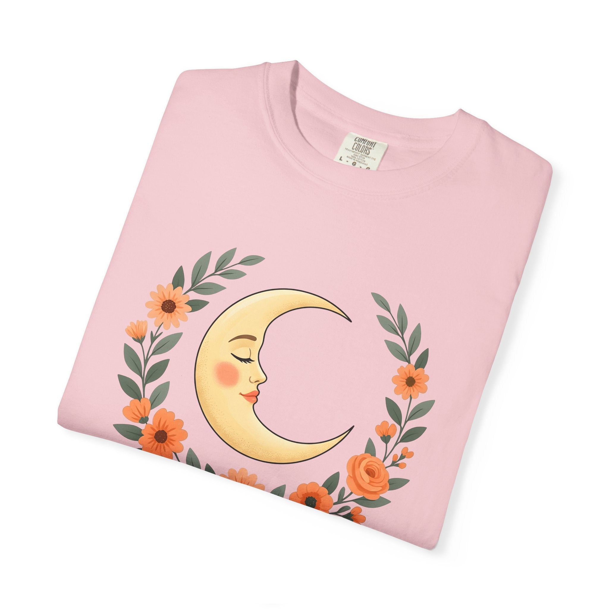 Crescent Moon Shirt Boho Chic Astrology Gift Women Hippie Tee Lunar T-Shirt Bohemian Fan Psychedelic Tshirt Zodiac Graphic Retro Flower