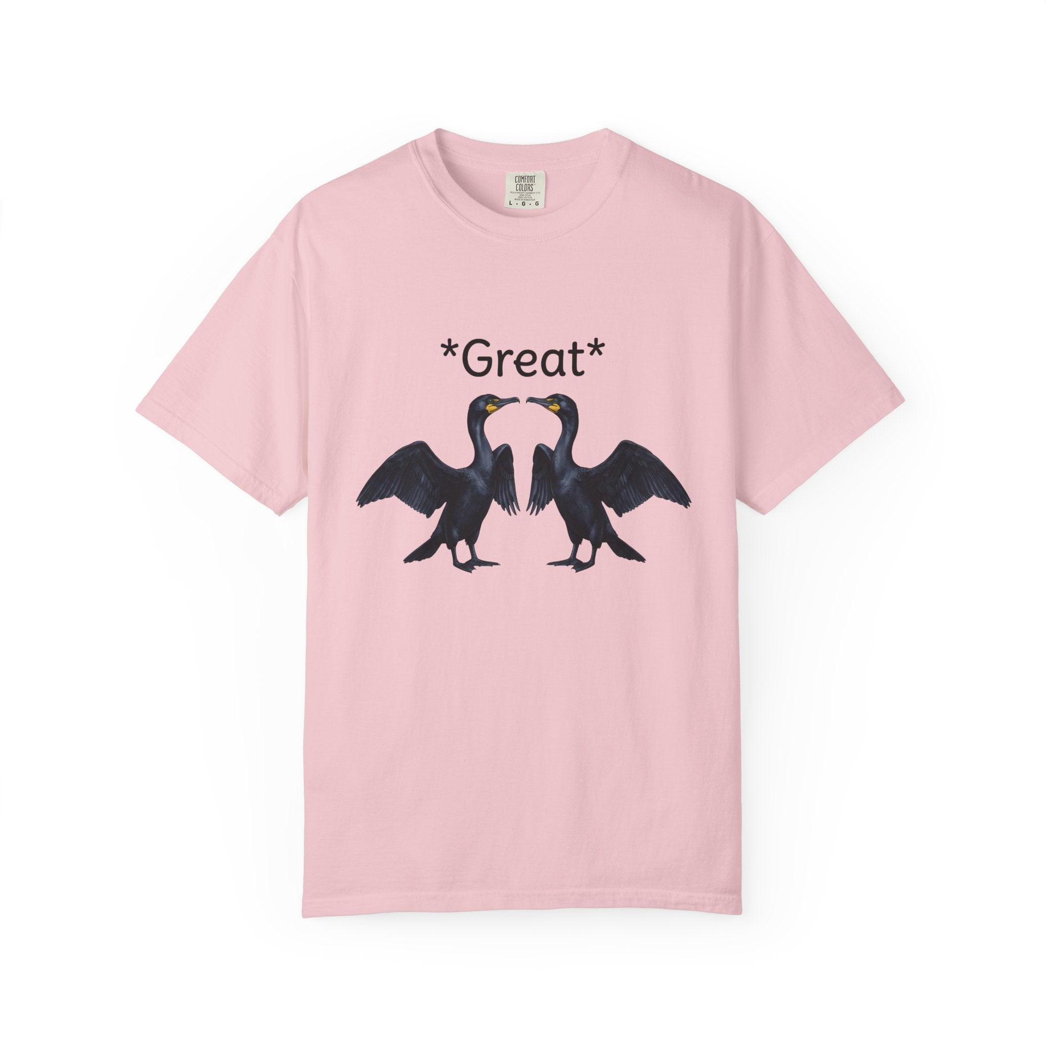 Cormorant Bird Shirt Funny Wildlife Gift Women Sketch Tee Shag T-Shirt Humor Fan Drawing Graphic Pastel Bird Pair Tshirt