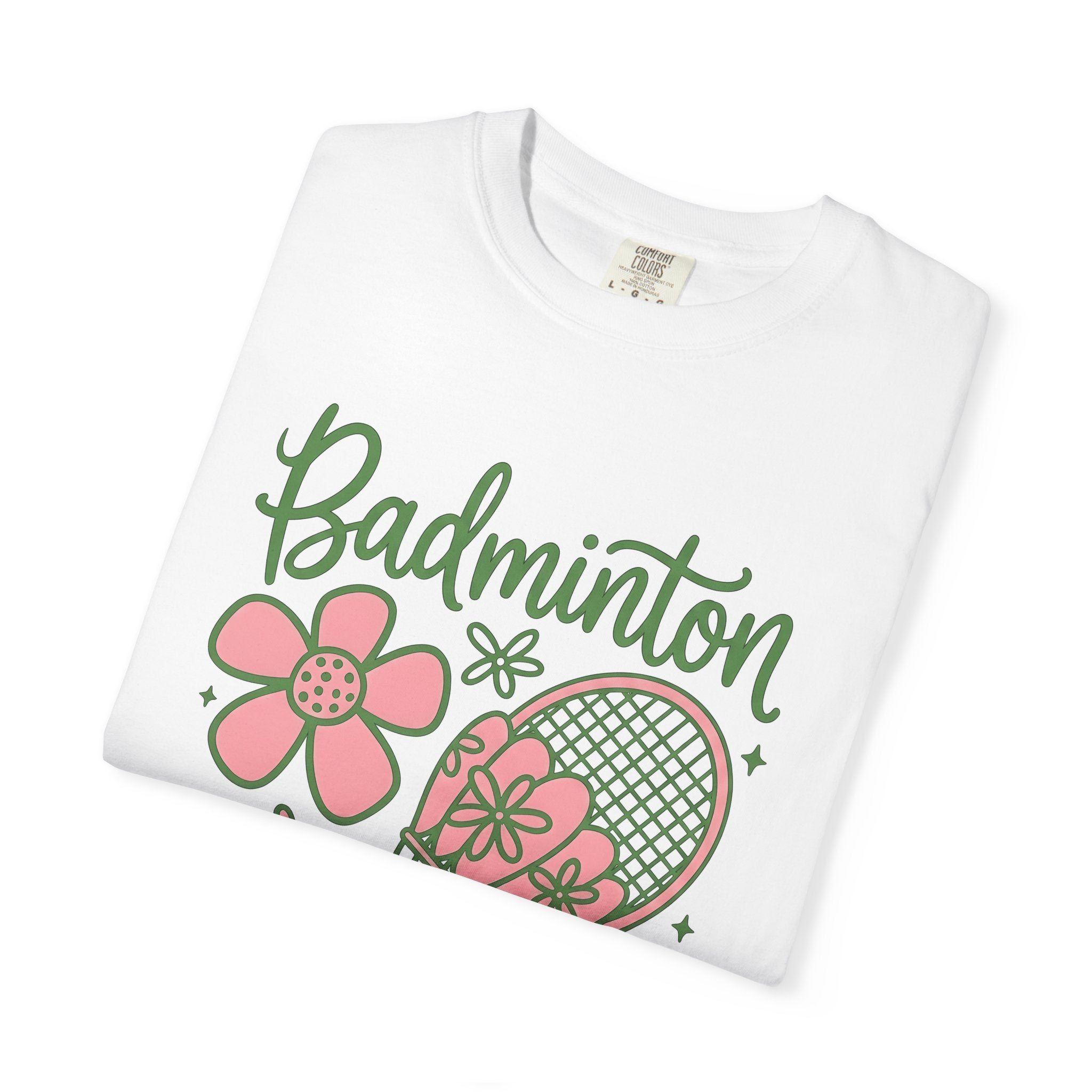 Badminton Racket Shirt Badminton Floral Gift Women Playful Tee Racket T-Shirt Badminton Enthusiast Fun Tshirt Botanical Graphic Retro Flower