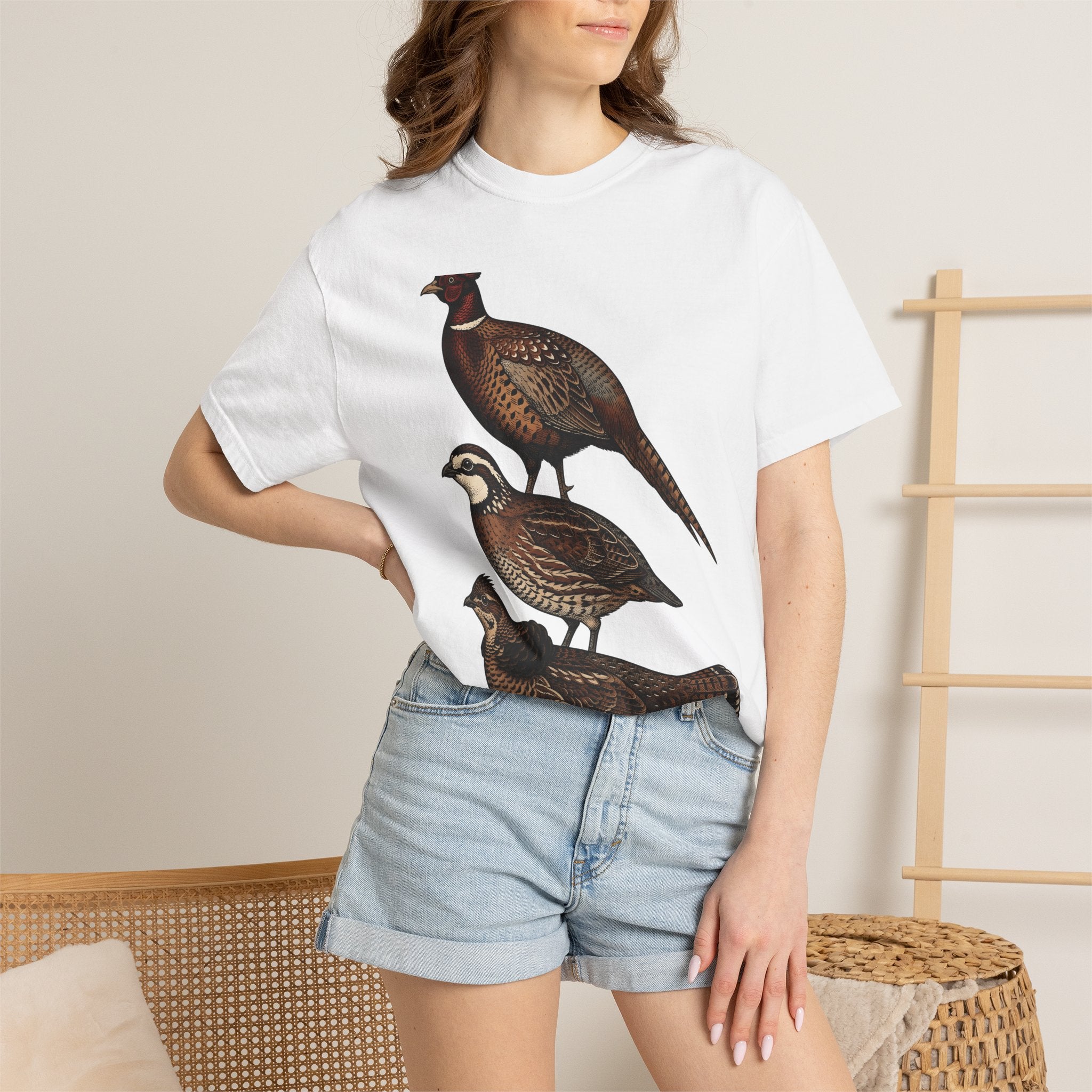Hunting Game Birds Shirt Hunting Adventure Gift Women Cartoon Tee Upland Game T-Shirt Hunter Fan Wildlife Graphic Tshirt Ink Drawing Animal