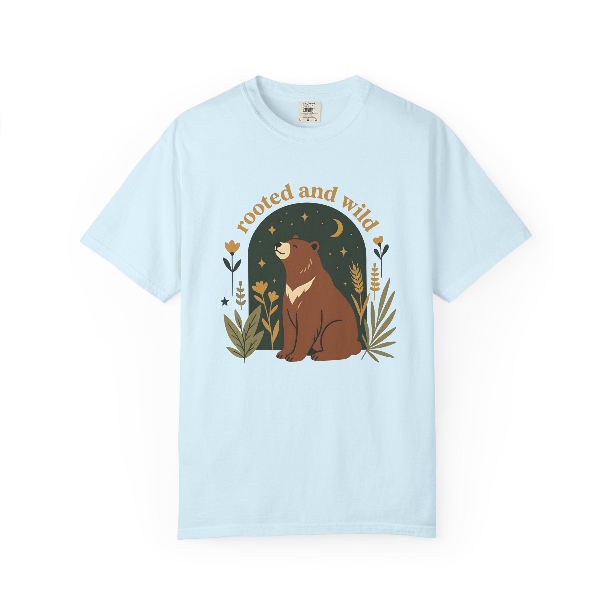 Bear Shirt Cottagecore Nature Gift Women Boho Tee Ursa T-Shirt Rustic Fan Bohemian Tshirt Environmental Graphic Minimalist Wildflowers