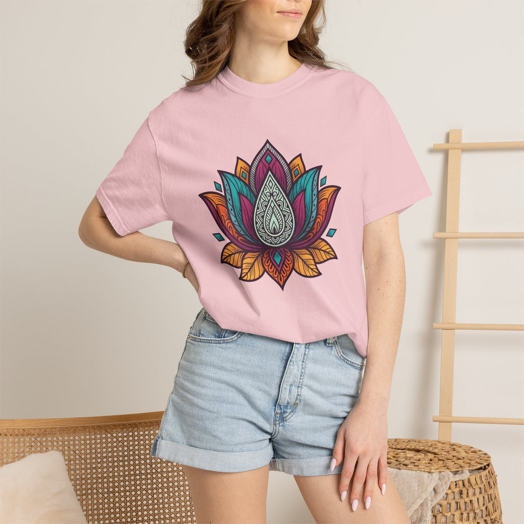 Mandala Lotus Shirt Boho Chic Yoga Gift Women Boho Tee Sacred Symbol T-Shirt Hippie Enthusiast Bohemian Tshirt Meditation Graphic Colorful