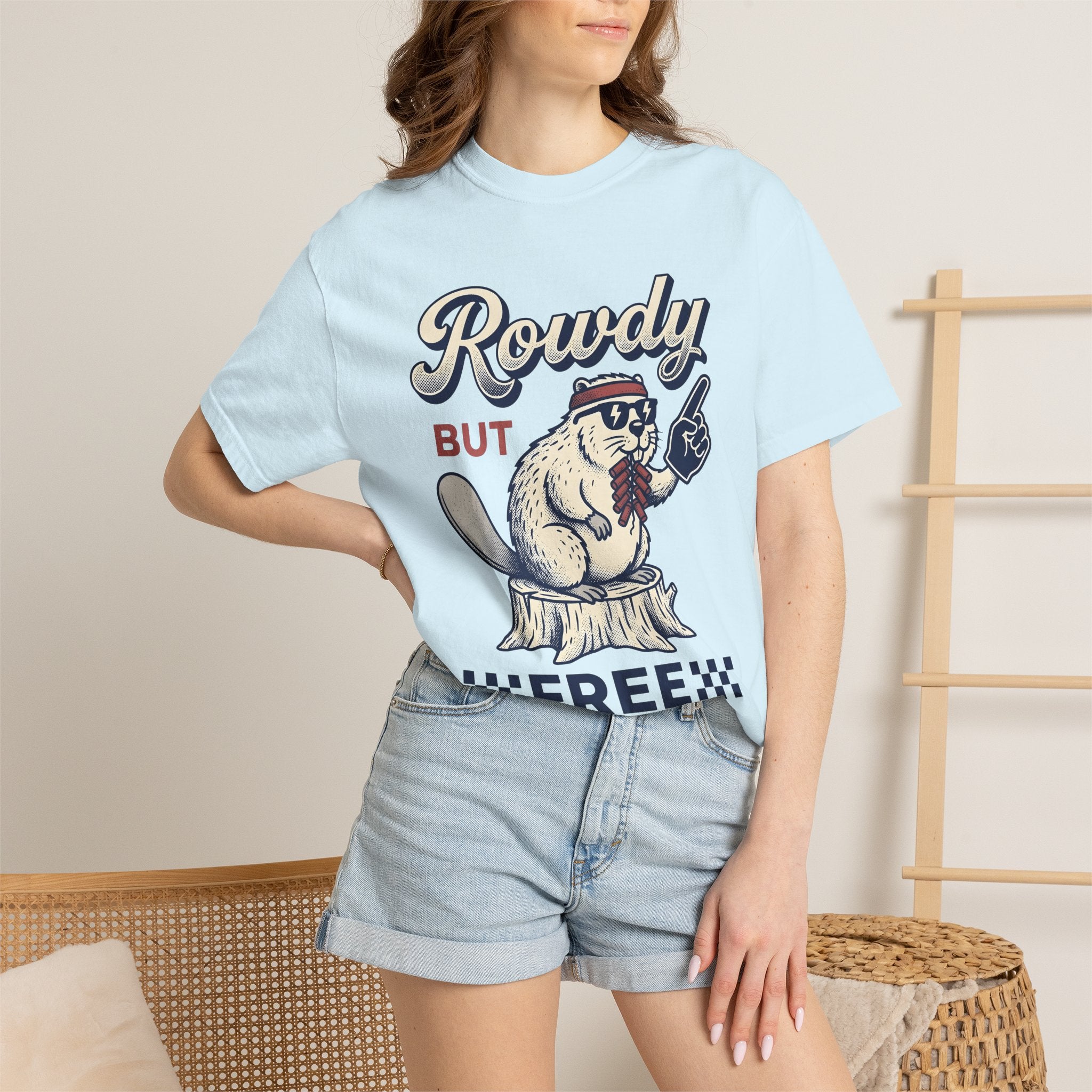 Beaver Illustration Shirt America Independence Gift Women Farmhouse Tee Beaver T-Shirt American Fan Rustic Tshirt Freedom Graphic Antique