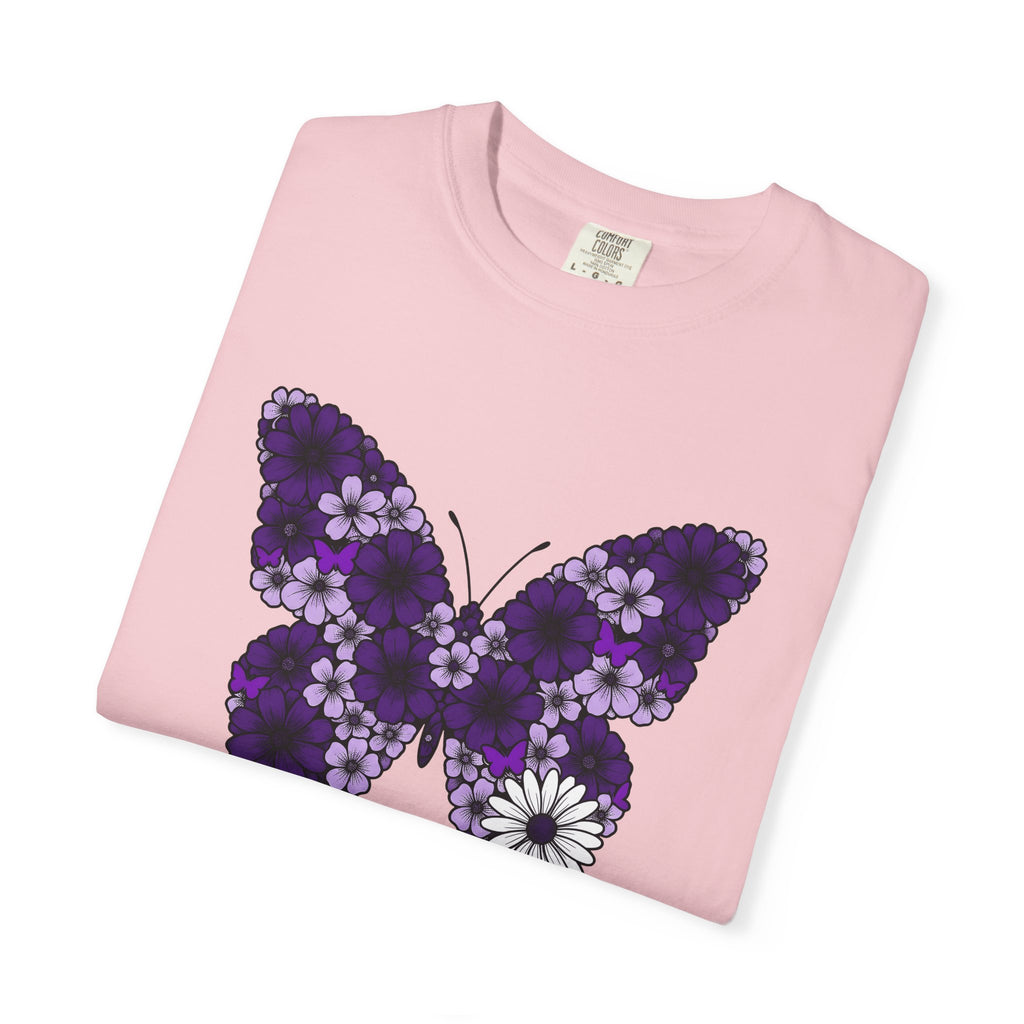 Floral Butterfly Shirt Boho Chic Nature Gift Women Boho Tee Butterfly T-Shirt Bohemian Fan Hippie Tshirt Environmental Graphic Hand Drawn