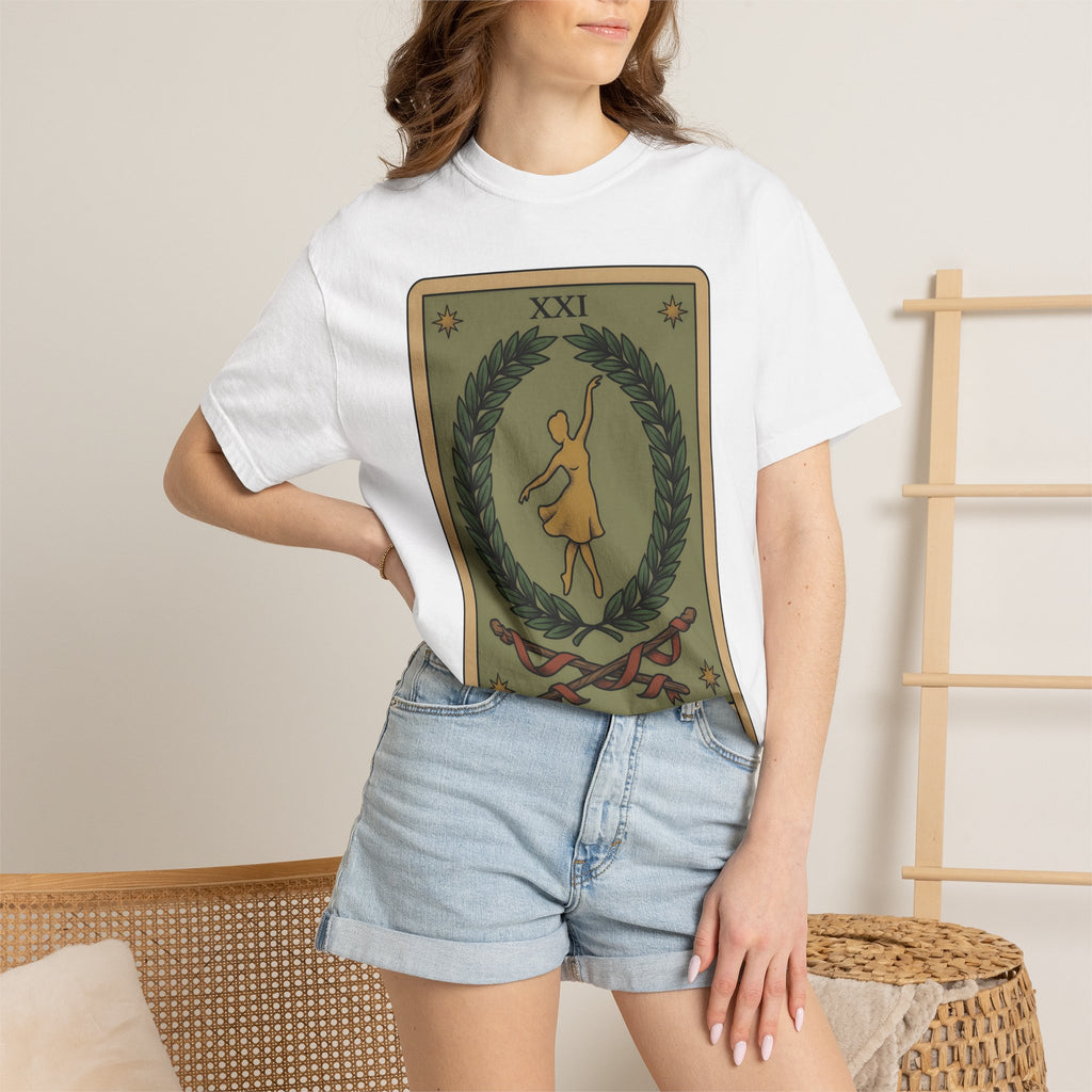 Tarot Deck Shirt Boho Chic Mysticism Gift Women Retro Tee Oracle Cards T-Shirt Bohemian Enthusiast Vintage Tshirt Spiritual Graphic Sketch
