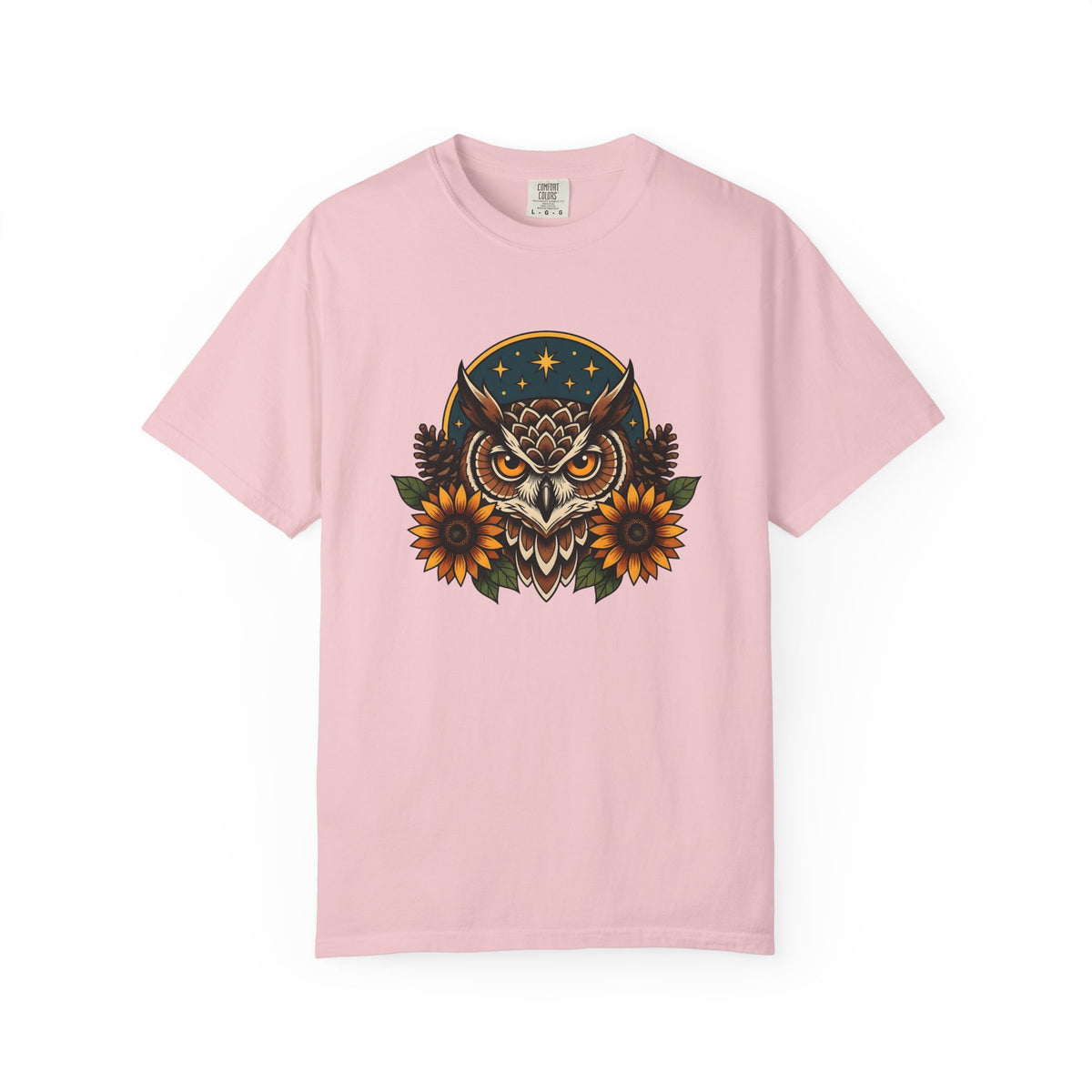 Owl Sunflower Shirt Fall Wilderness Unisex Gift Tribal Tee Owl T-Shirt Autumn