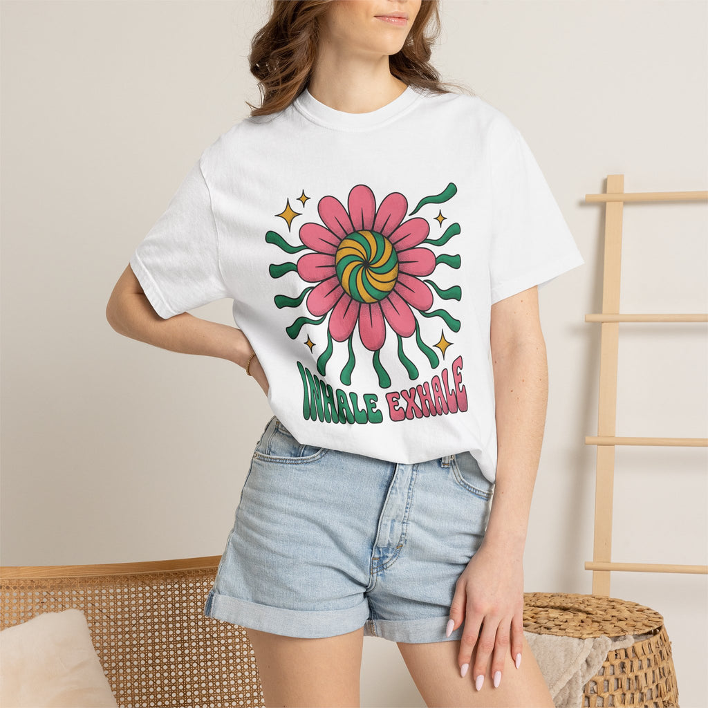 Floral Pattern Shirt Boho Chic Wellness Gift Women Funky Tee Flower T-Shirt Bohemian Enthusiast Artistic Tshirt Wellness Graphic Sketch