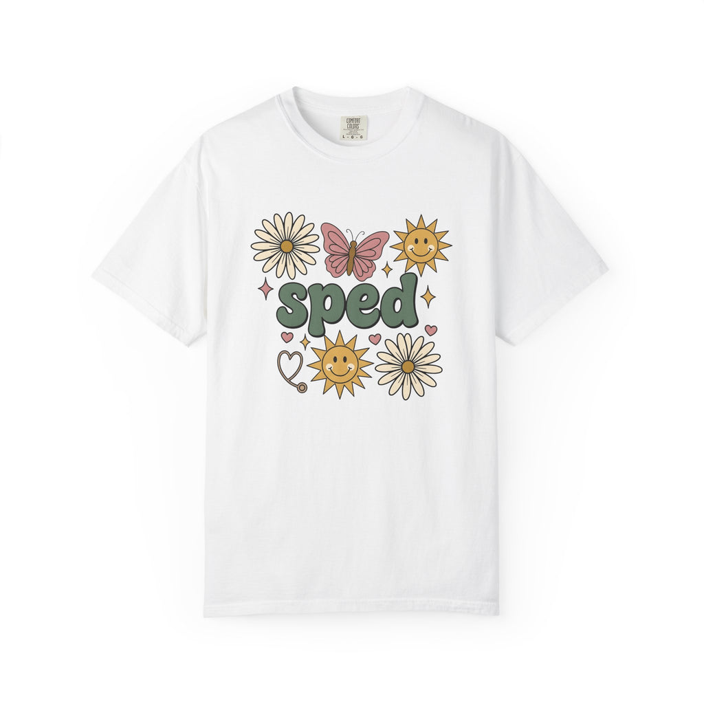 Sunflower Daisy Butterfly Shirt Teachers Floral Gift Women Boho Tee Flower T-Shirt Educator Enthusiast Bohemian Tshirt Floral Graphic Retro